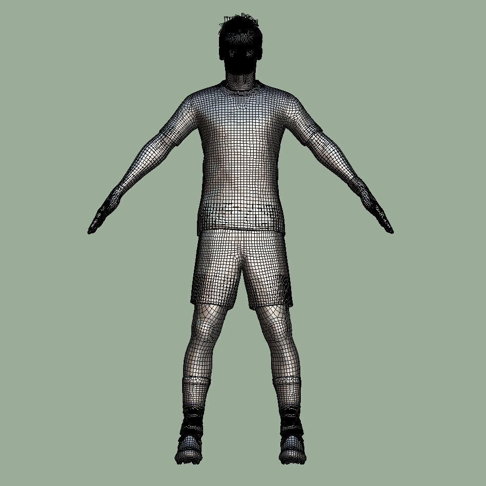 T-Pose Rigged Kvaratskhelia PSG 3D model_5