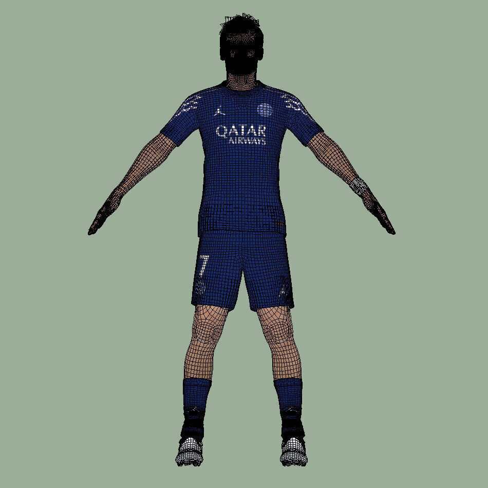 T-Pose Rigged Kvaratskhelia PSG 3D model_8