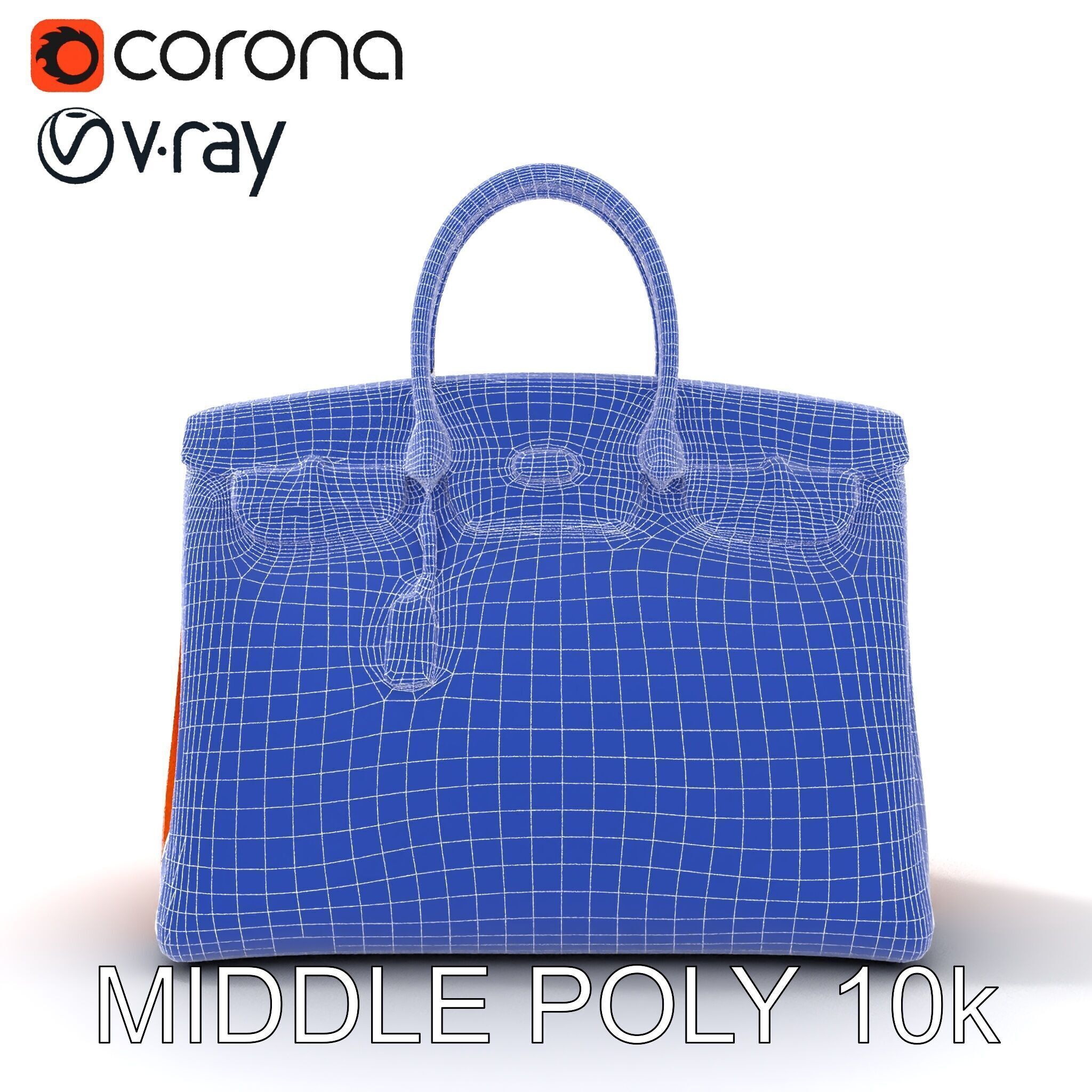 Elegant Orange Handbag D Model Pack Low-poly 3D model_29