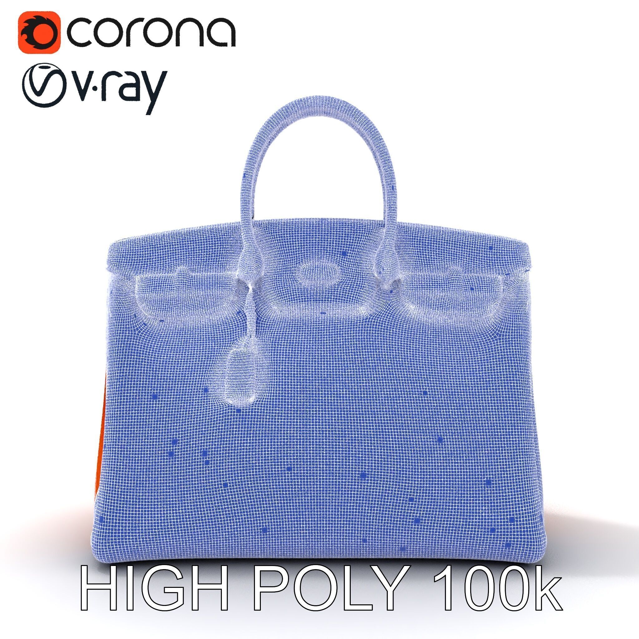 Elegant Orange Handbag D Model Pack Low-poly 3D model_26