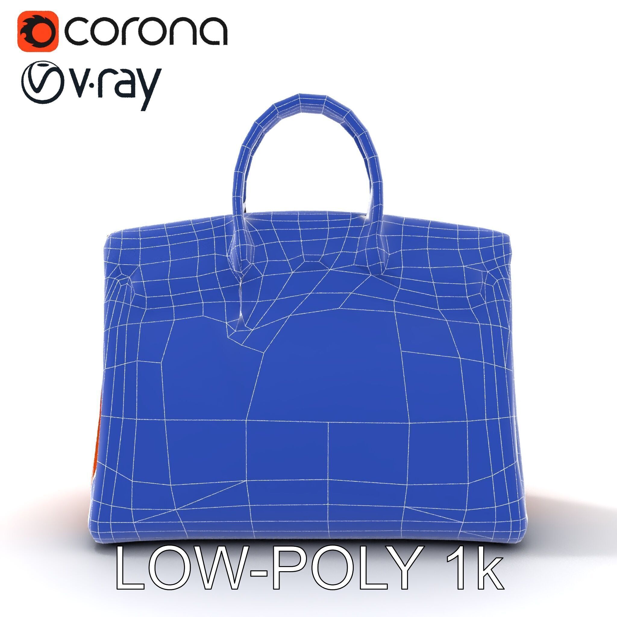 Elegant Orange Handbag D Model Pack Low-poly 3D model_7