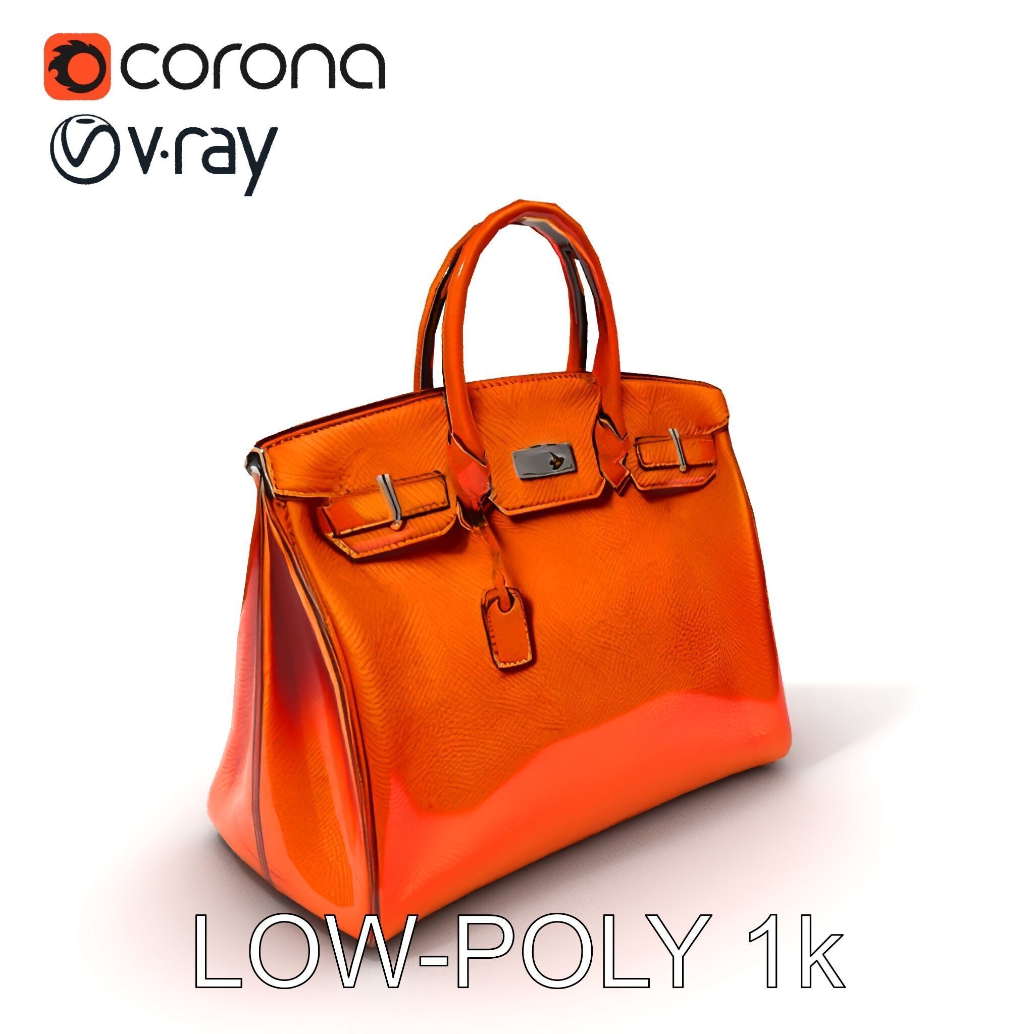 Elegant Orange Handbag D Model Pack Low-poly 3D model_25
