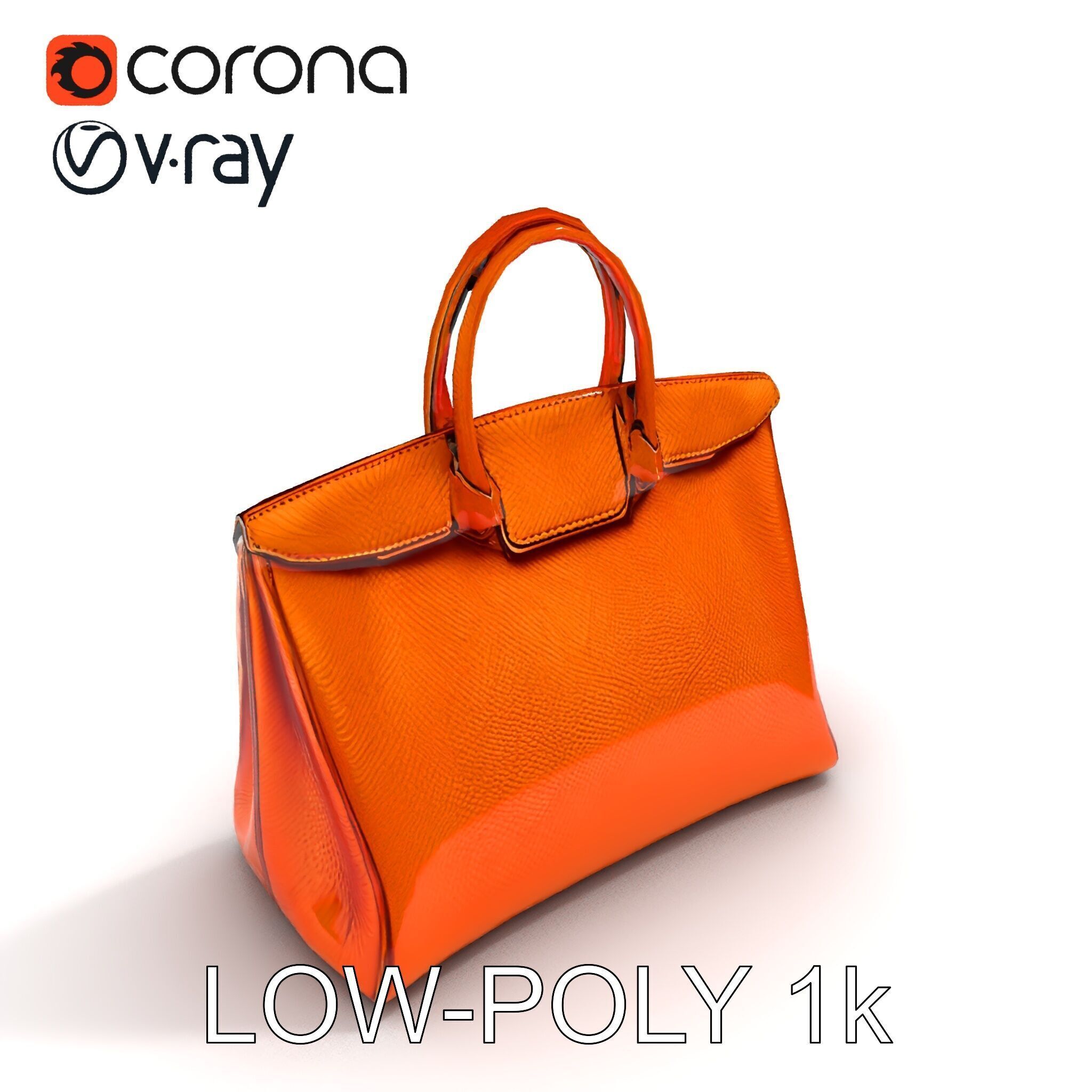 Elegant Orange Handbag D Model Pack Low-poly 3D model_28