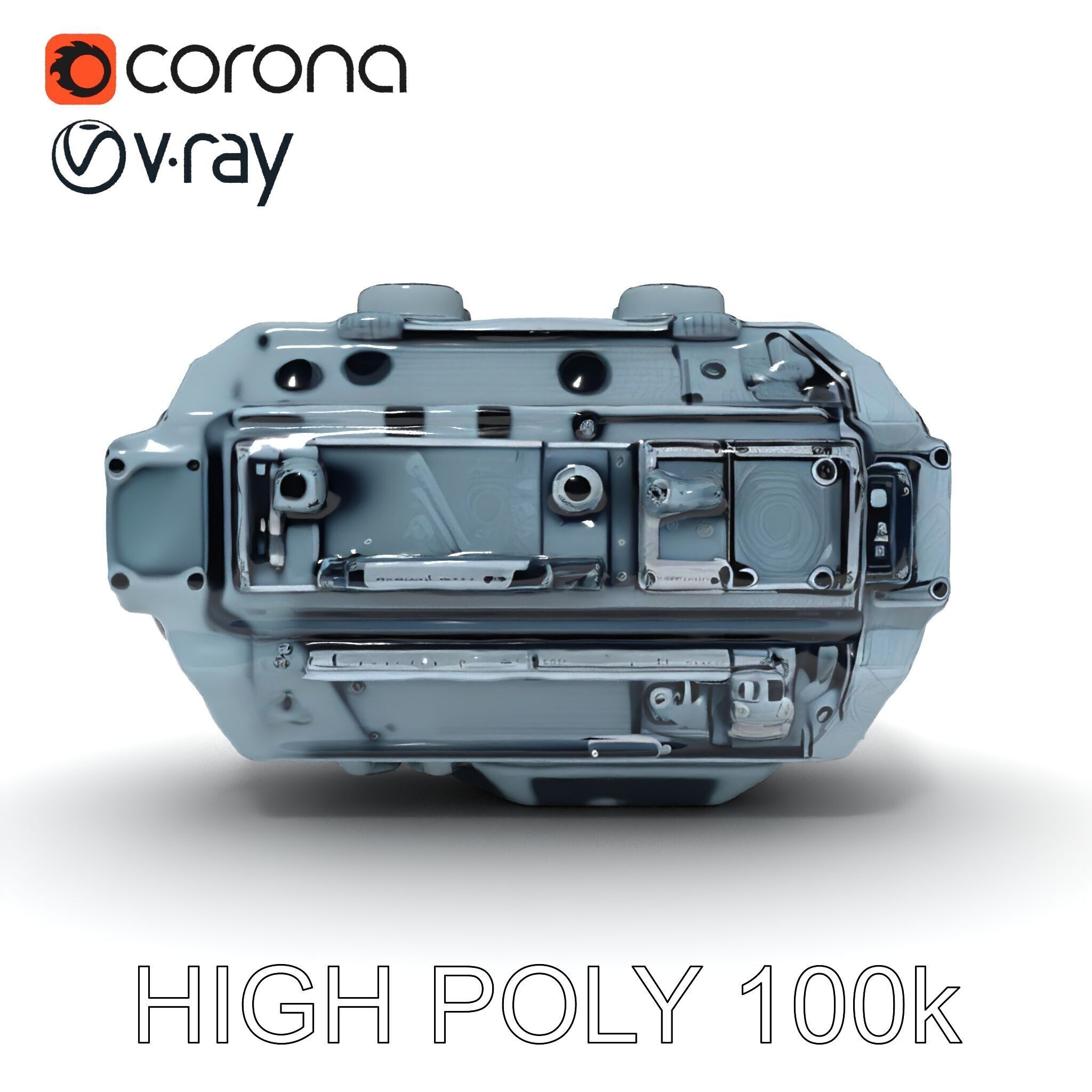 Futuristic Engine Model Pack Low-poly 3D model_27