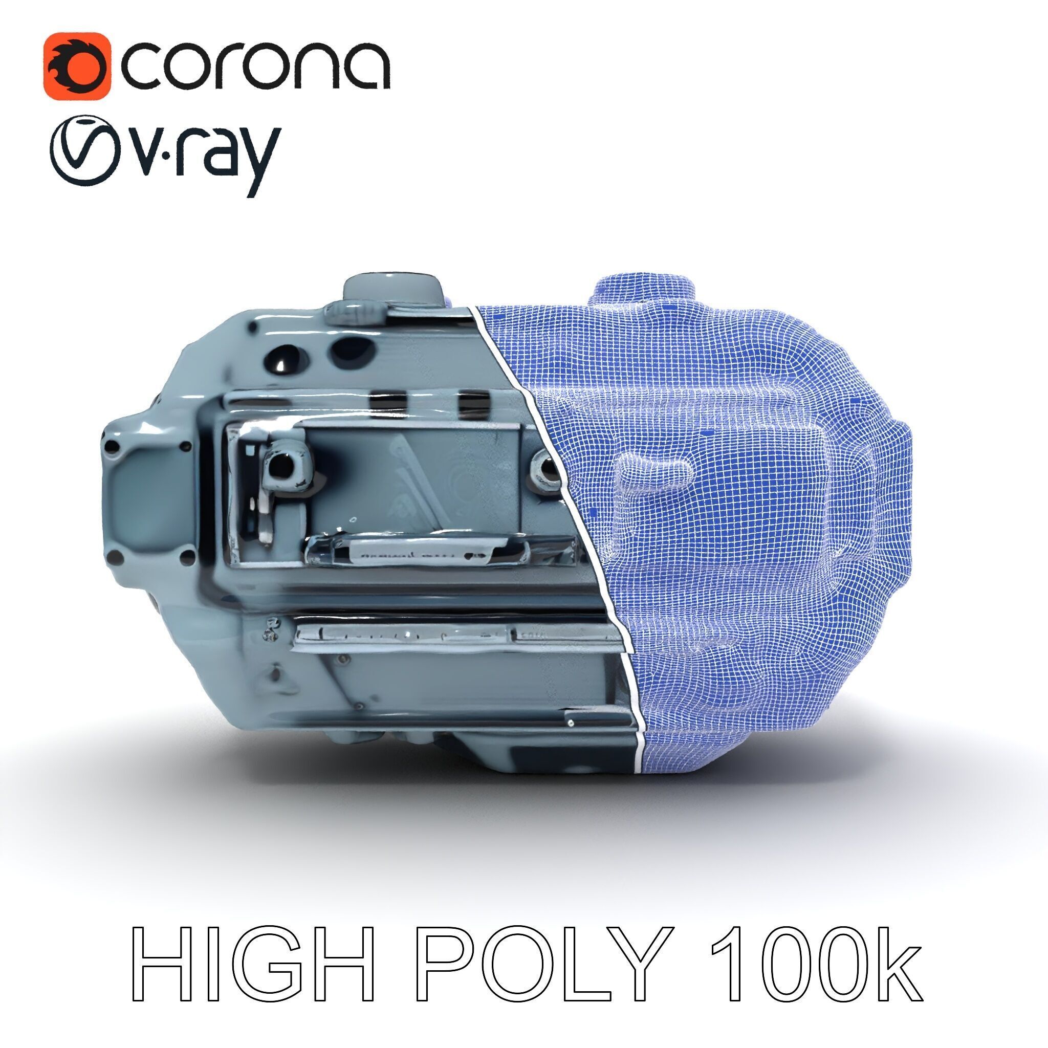 Futuristic Engine Model Pack Low-poly 3D model_35