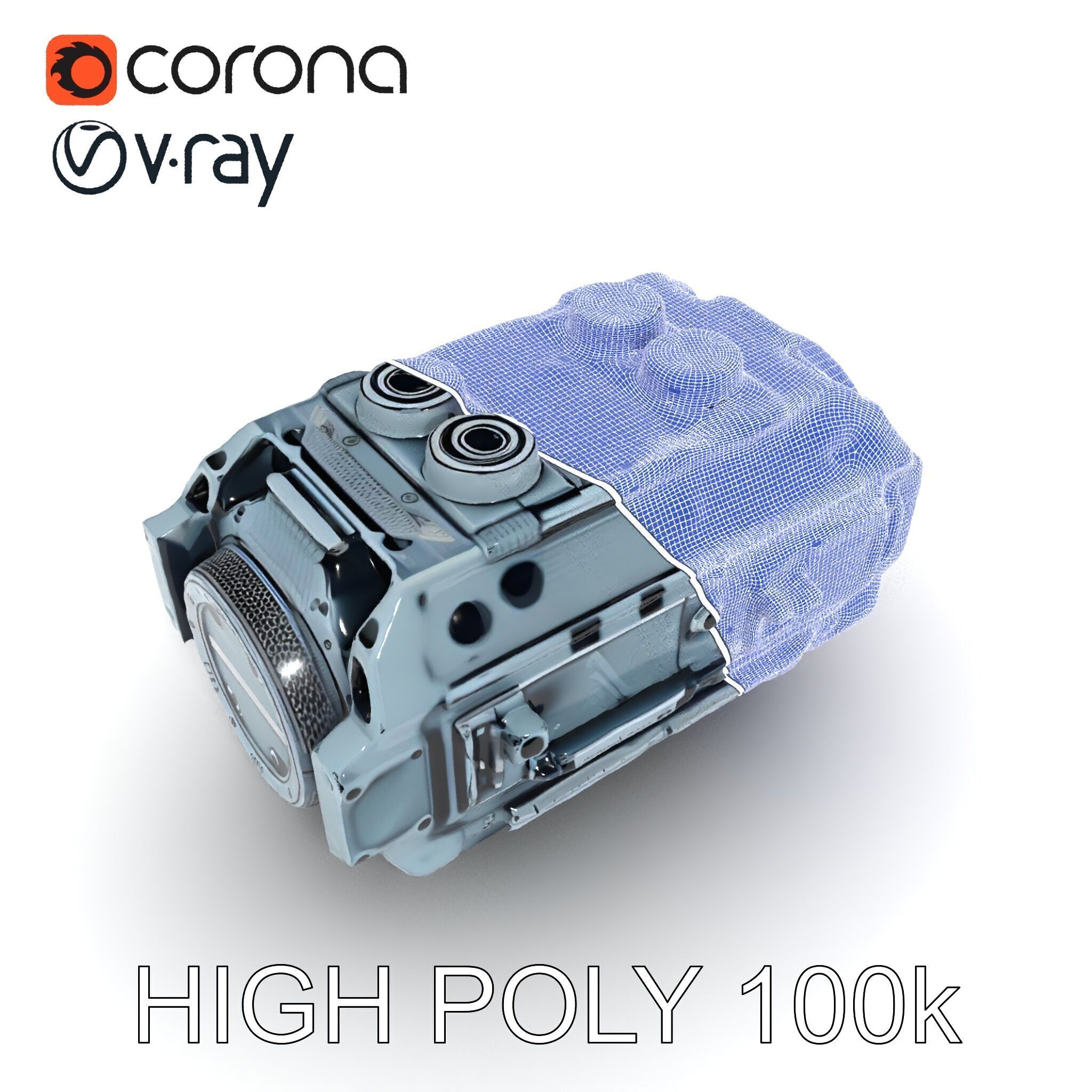 Futuristic Engine Model Pack Low-poly 3D model_18