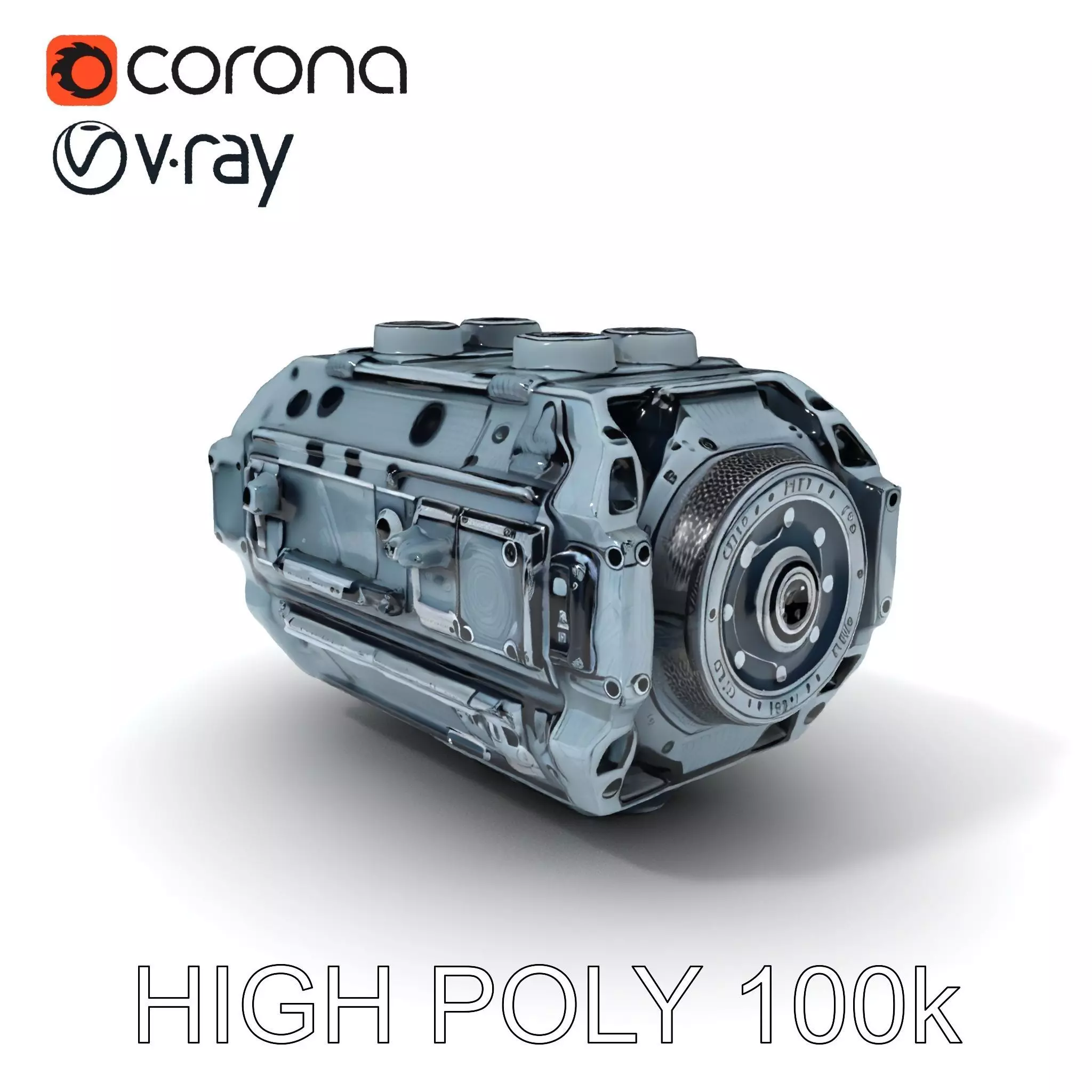 Futuristic Engine Model Pack Low-poly 3D model_0