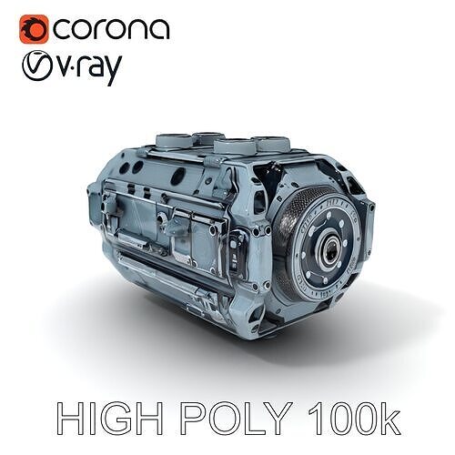 Futuristic Engine Model Pack Low-poly 3D model