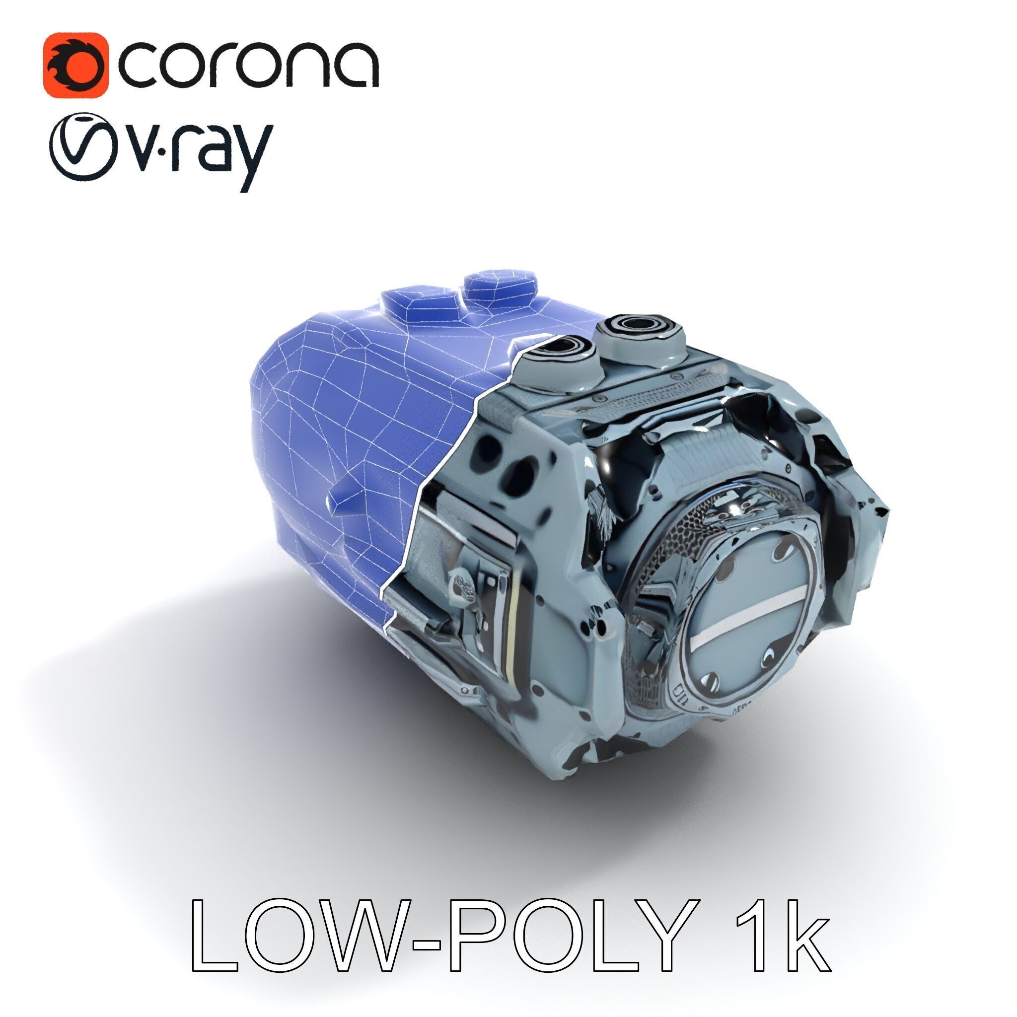 Futuristic Engine Model Pack Low-poly 3D model_9