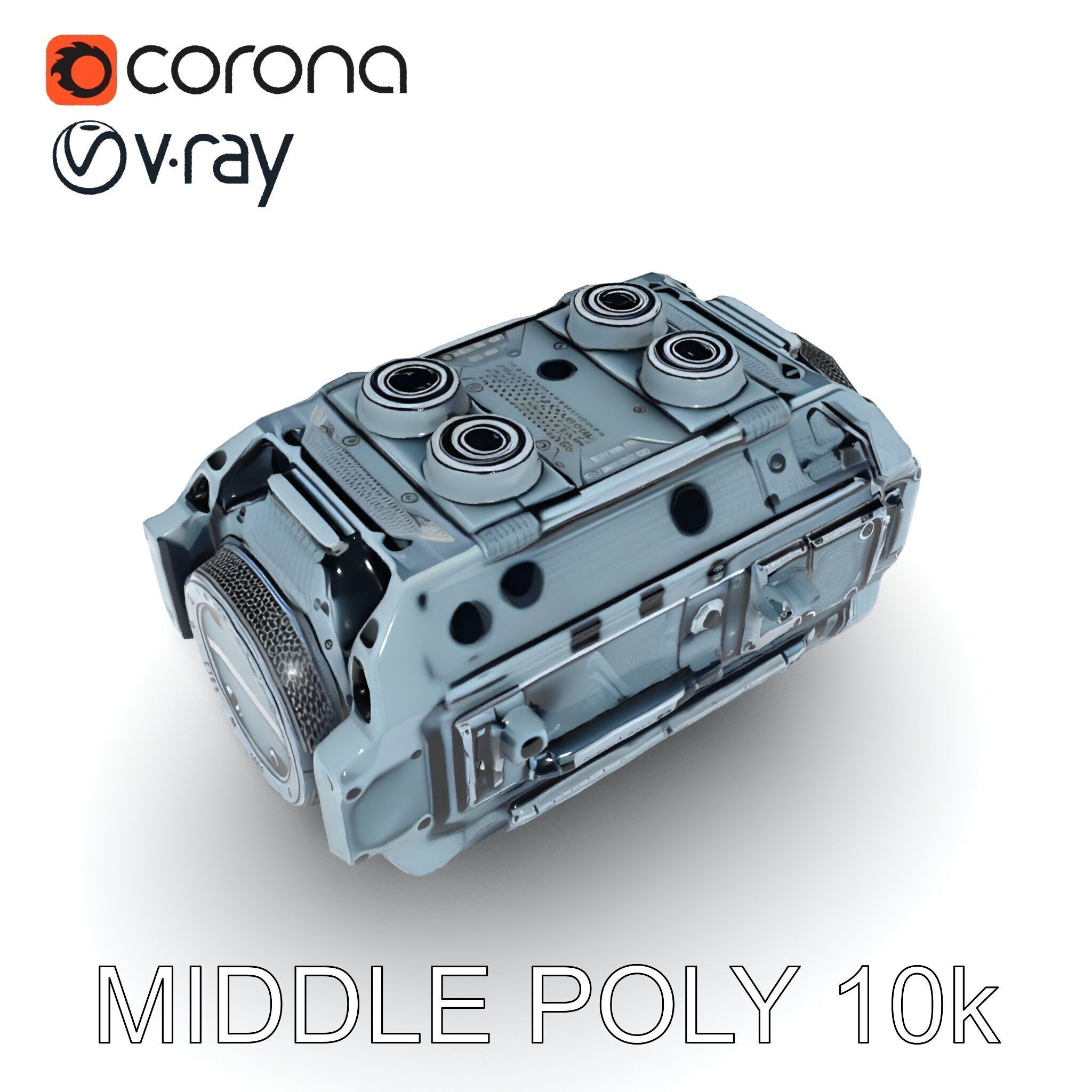 Futuristic Engine Model Pack Low-poly 3D model_28