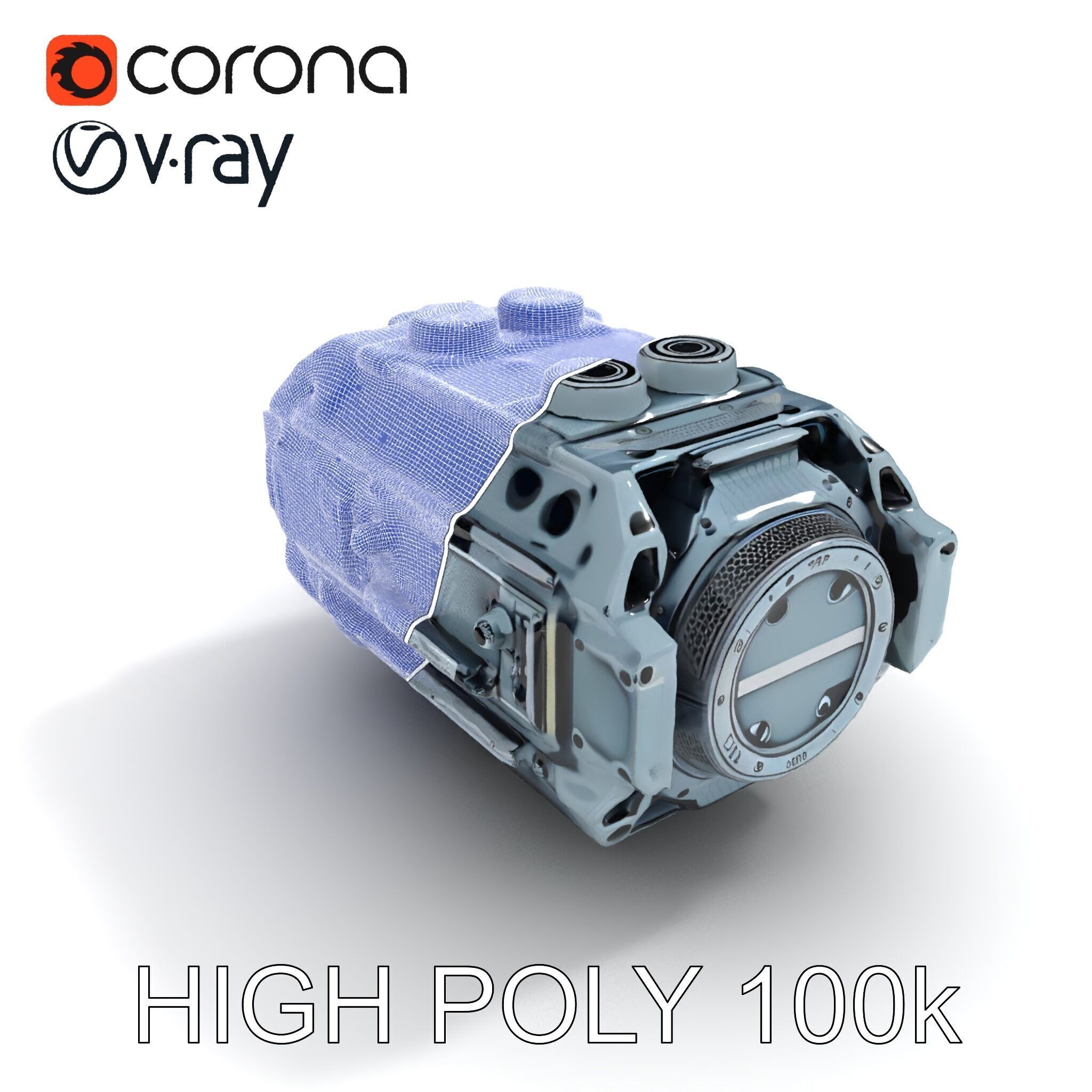 Futuristic Engine Model Pack Low-poly 3D model_21