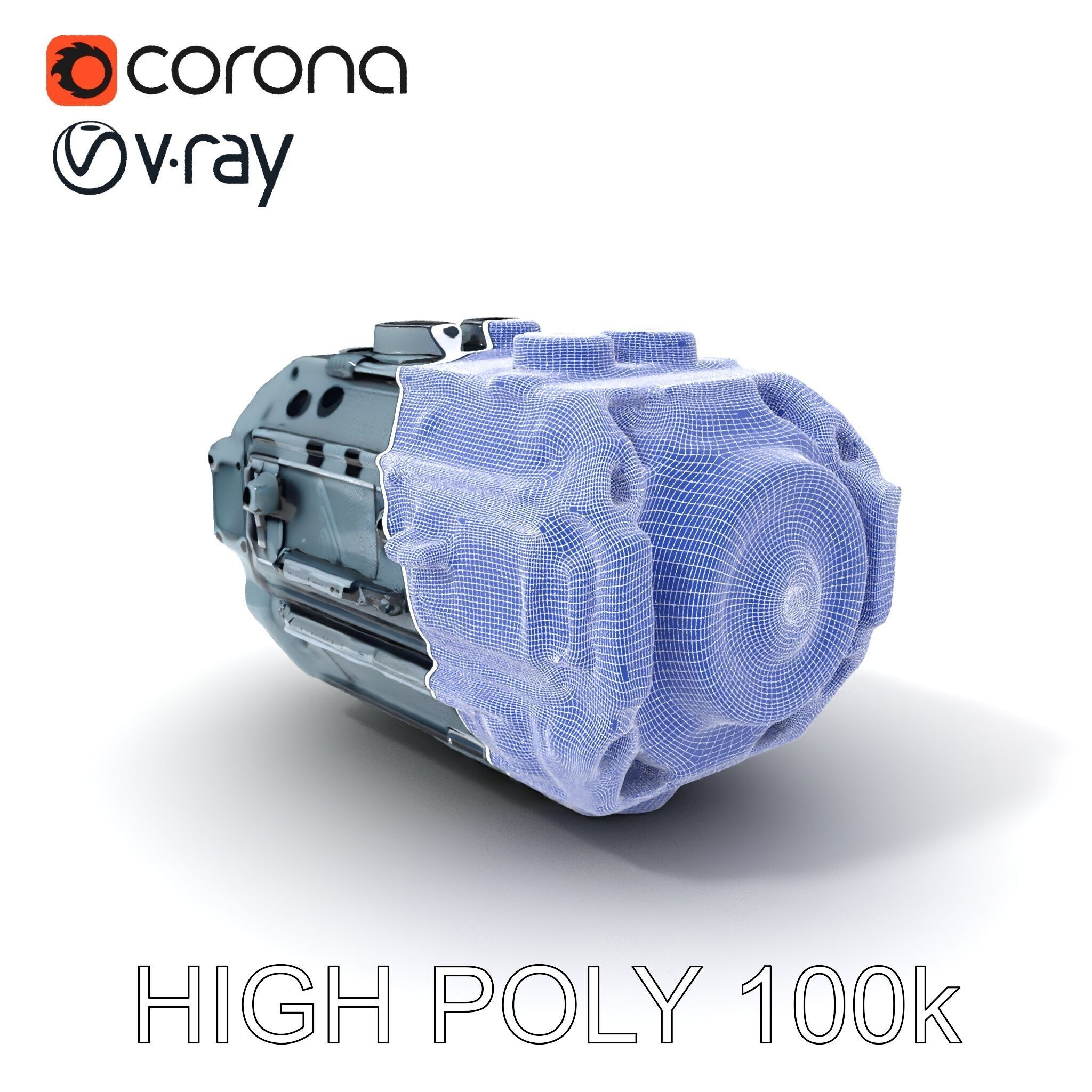 Futuristic Engine Model Pack Low-poly 3D model_3