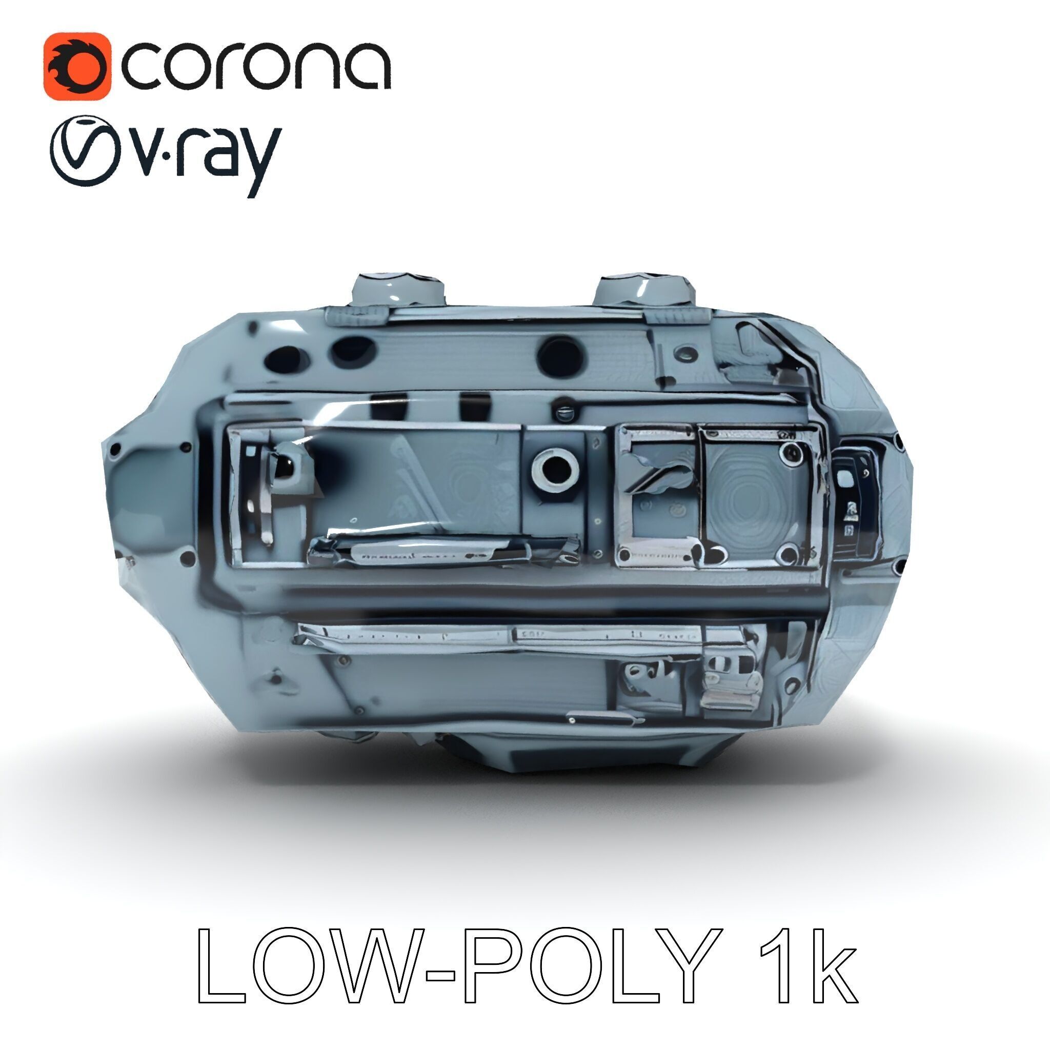 Futuristic Engine Model Pack Low-poly 3D model_20