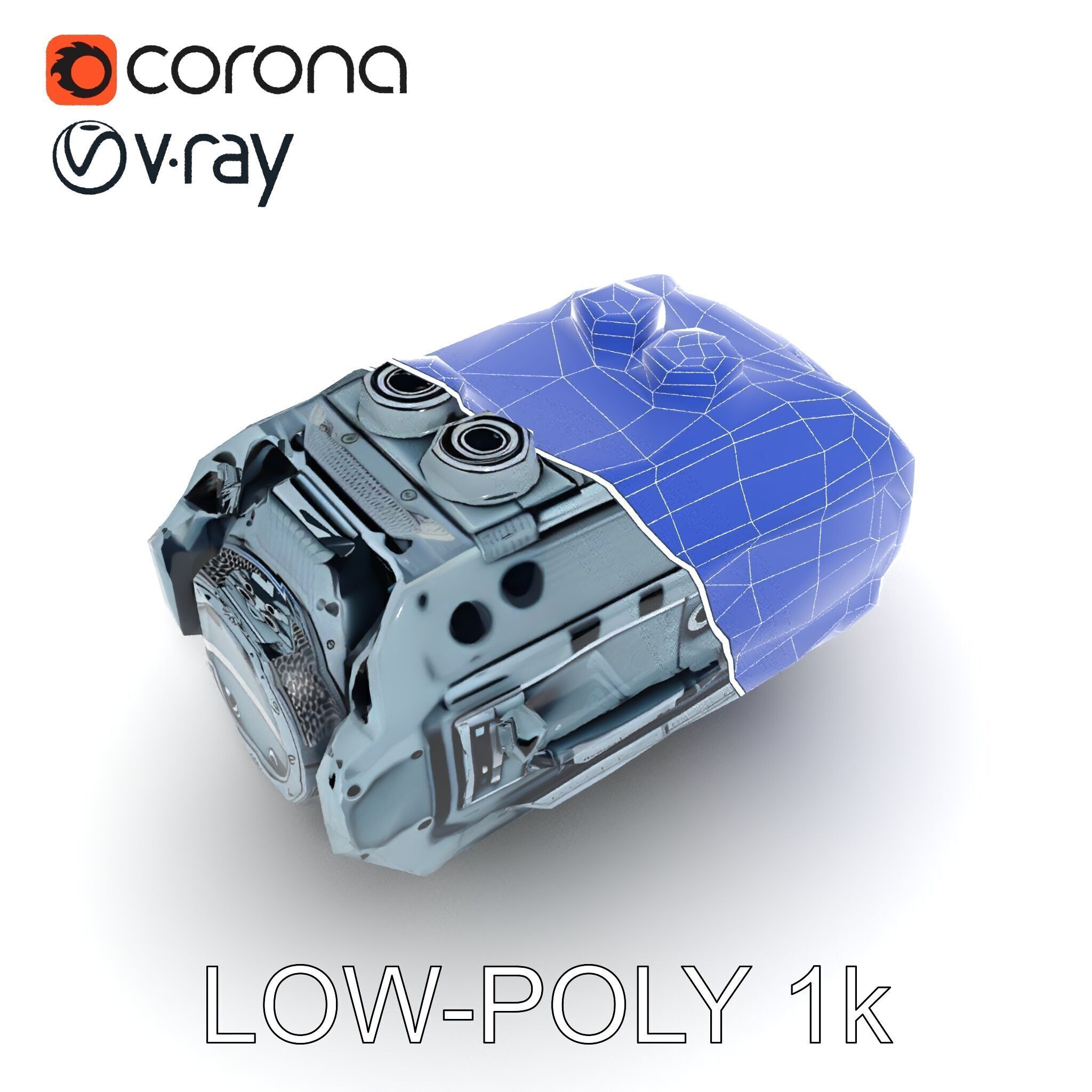 Futuristic Engine Model Pack Low-poly 3D model_23