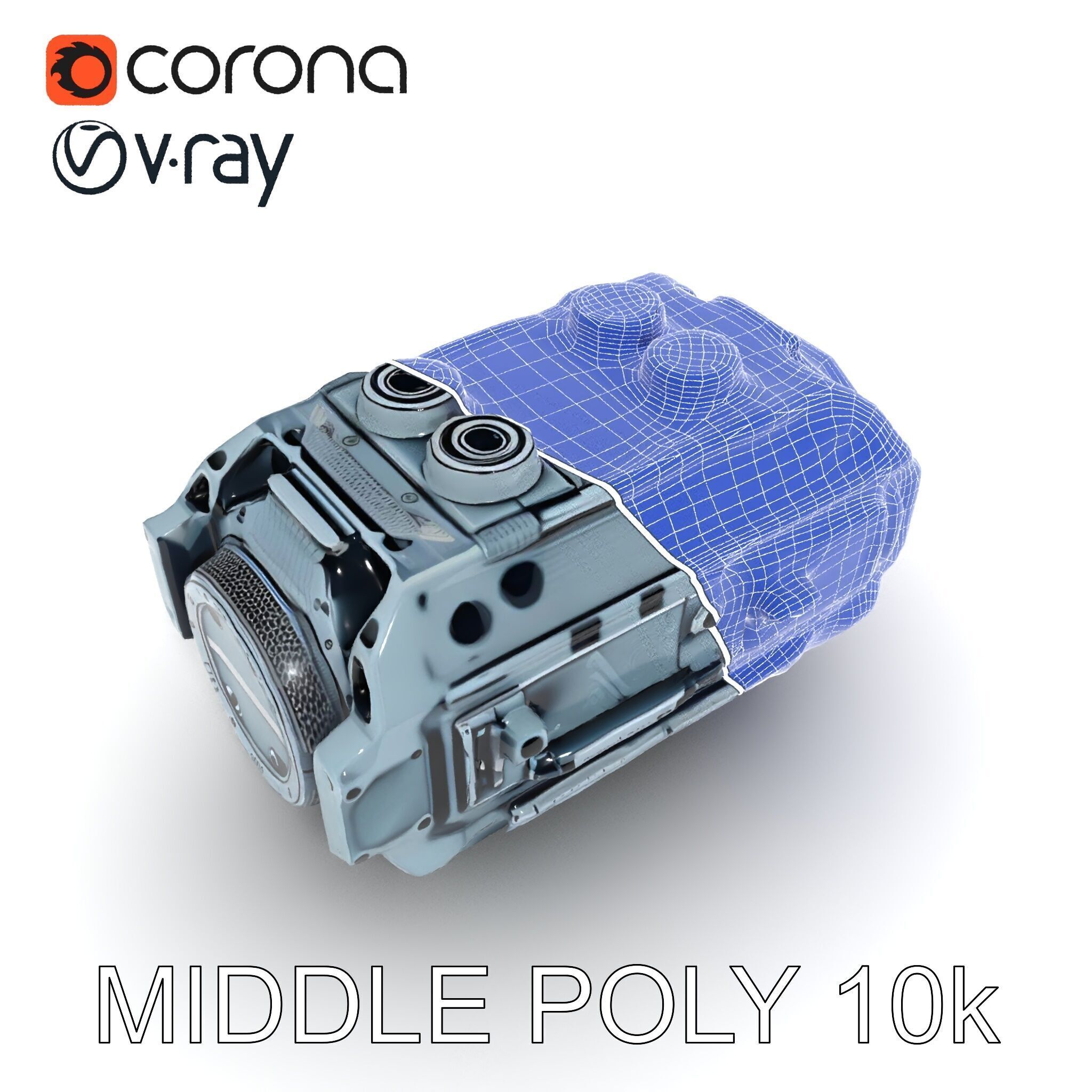 Futuristic Engine Model Pack Low-poly 3D model_22