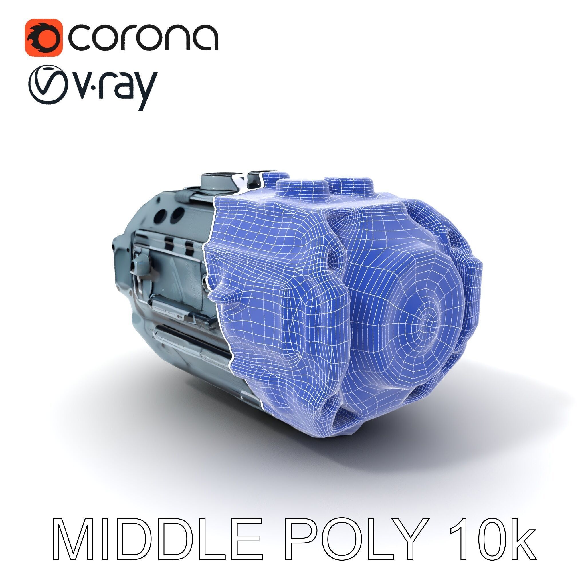 Futuristic Engine Model Pack Low-poly 3D model_33