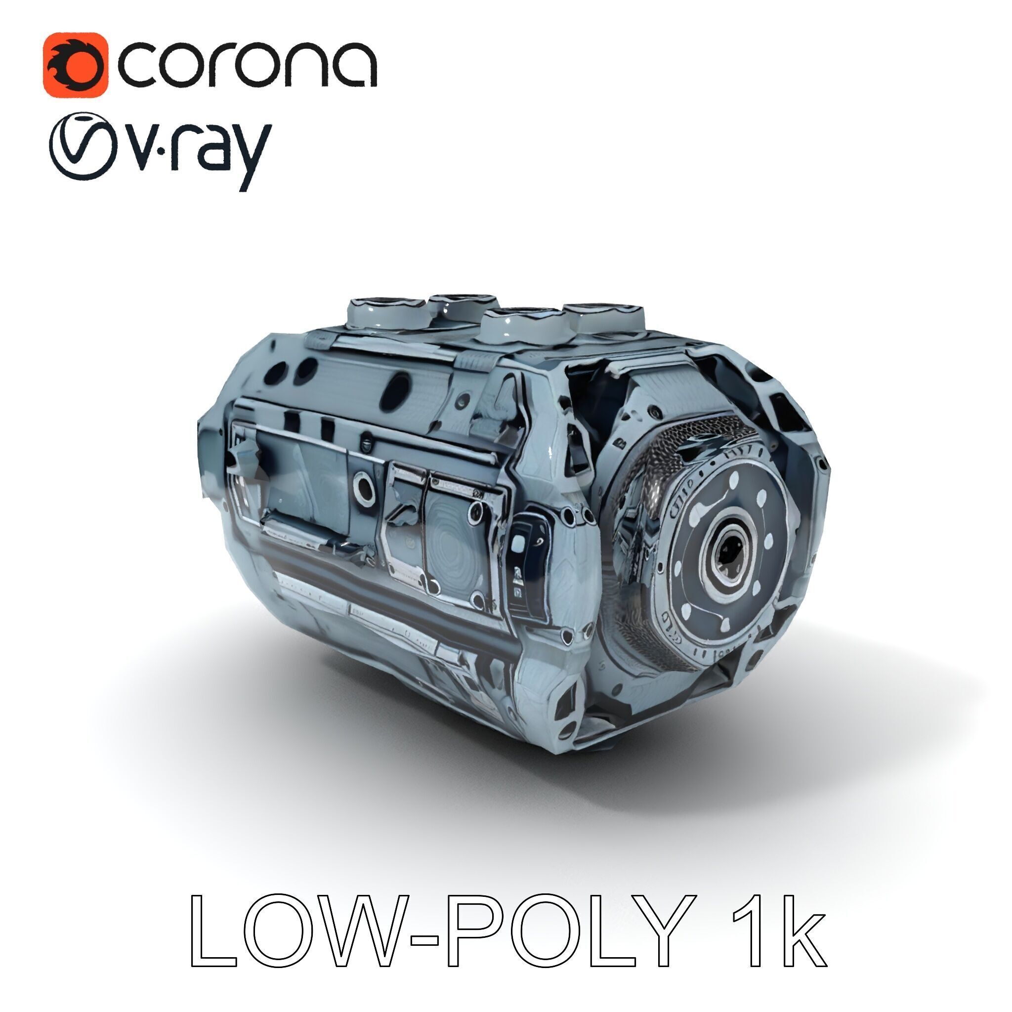 Futuristic Engine Model Pack Low-poly 3D model_26