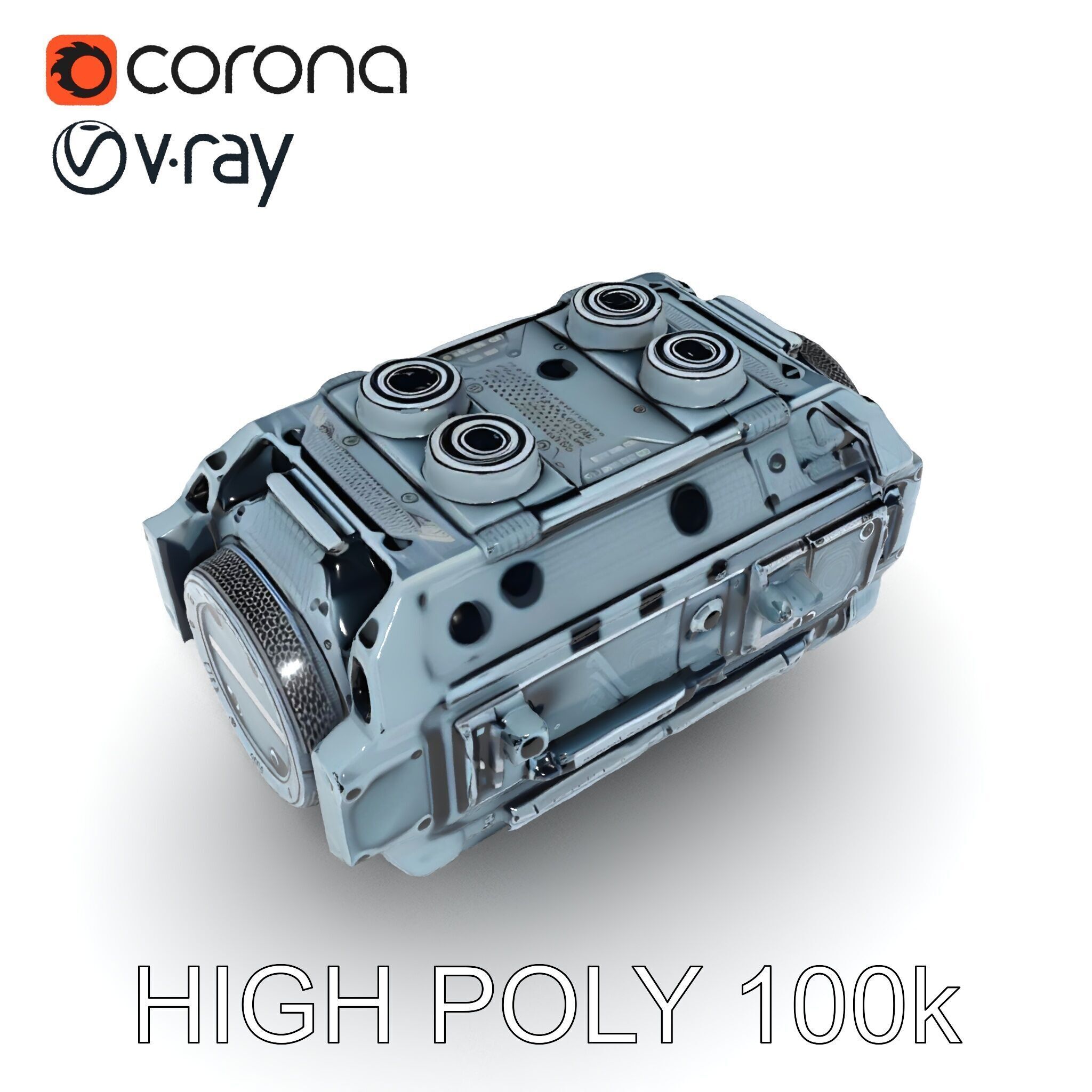 Futuristic Engine Model Pack Low-poly 3D model_24