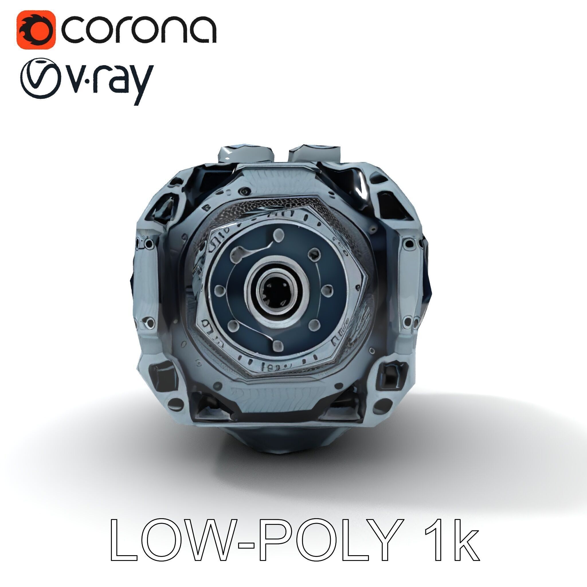 Futuristic Engine Model Pack Low-poly 3D model_29