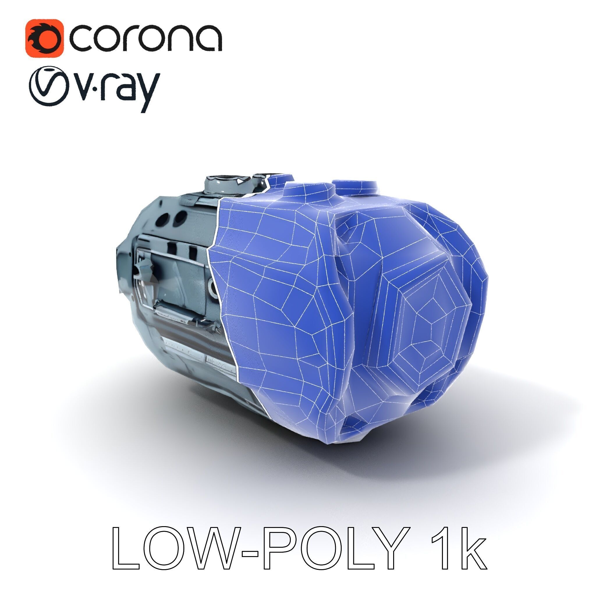 Futuristic Engine Model Pack Low-poly 3D model_32