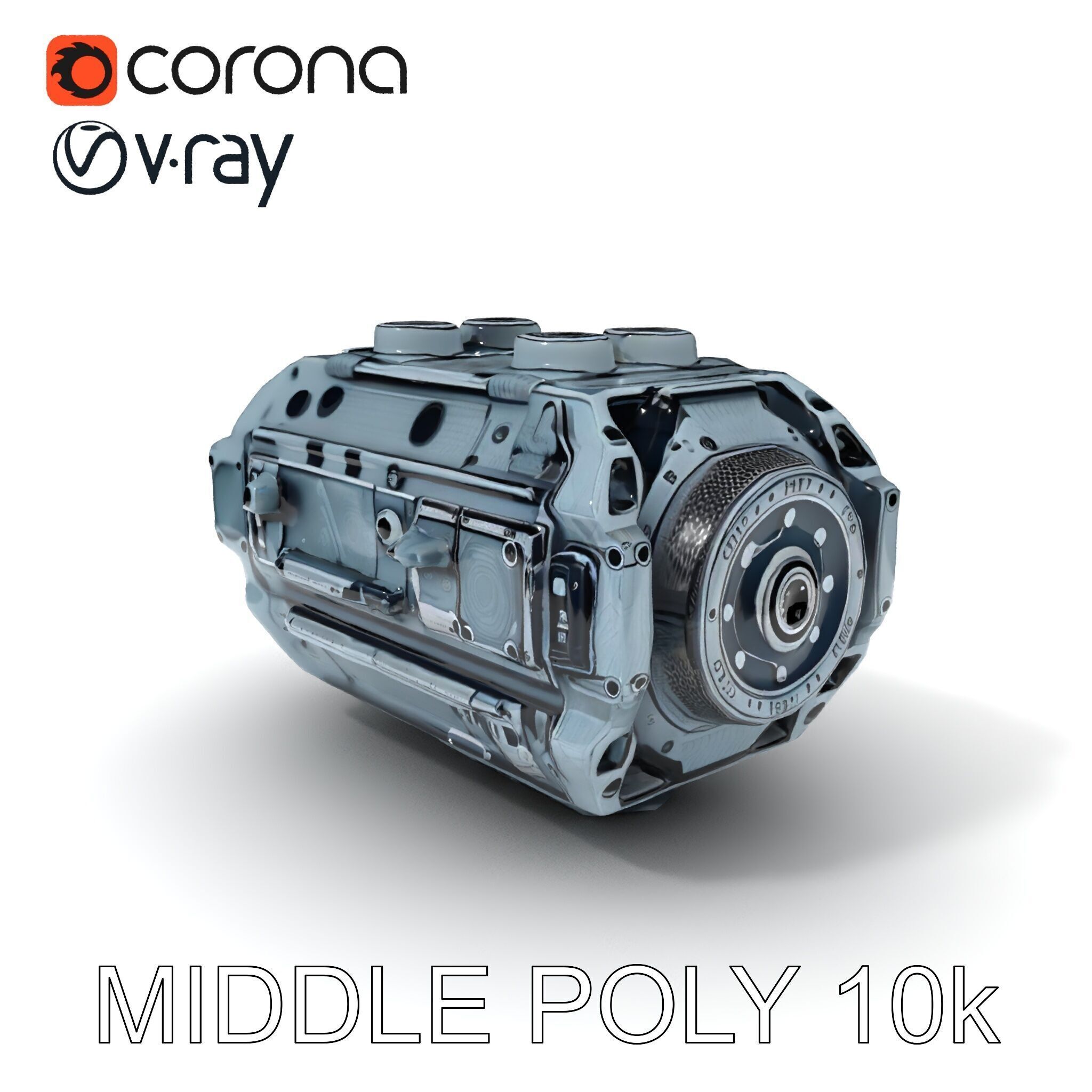 Futuristic Engine Model Pack Low-poly 3D model_6