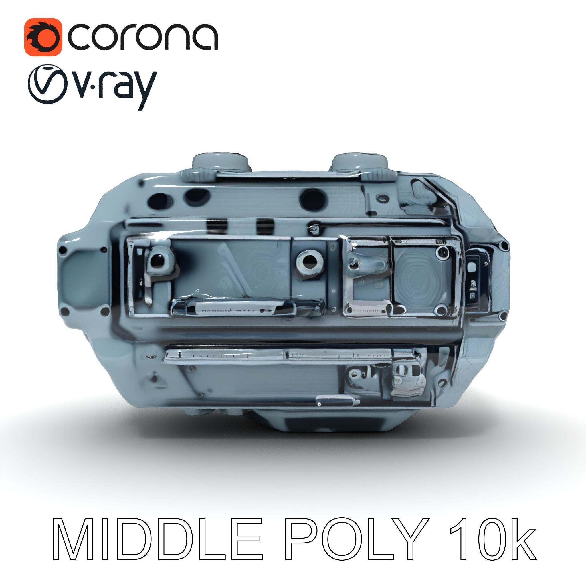 Futuristic Engine Model Pack Low-poly 3D model_19