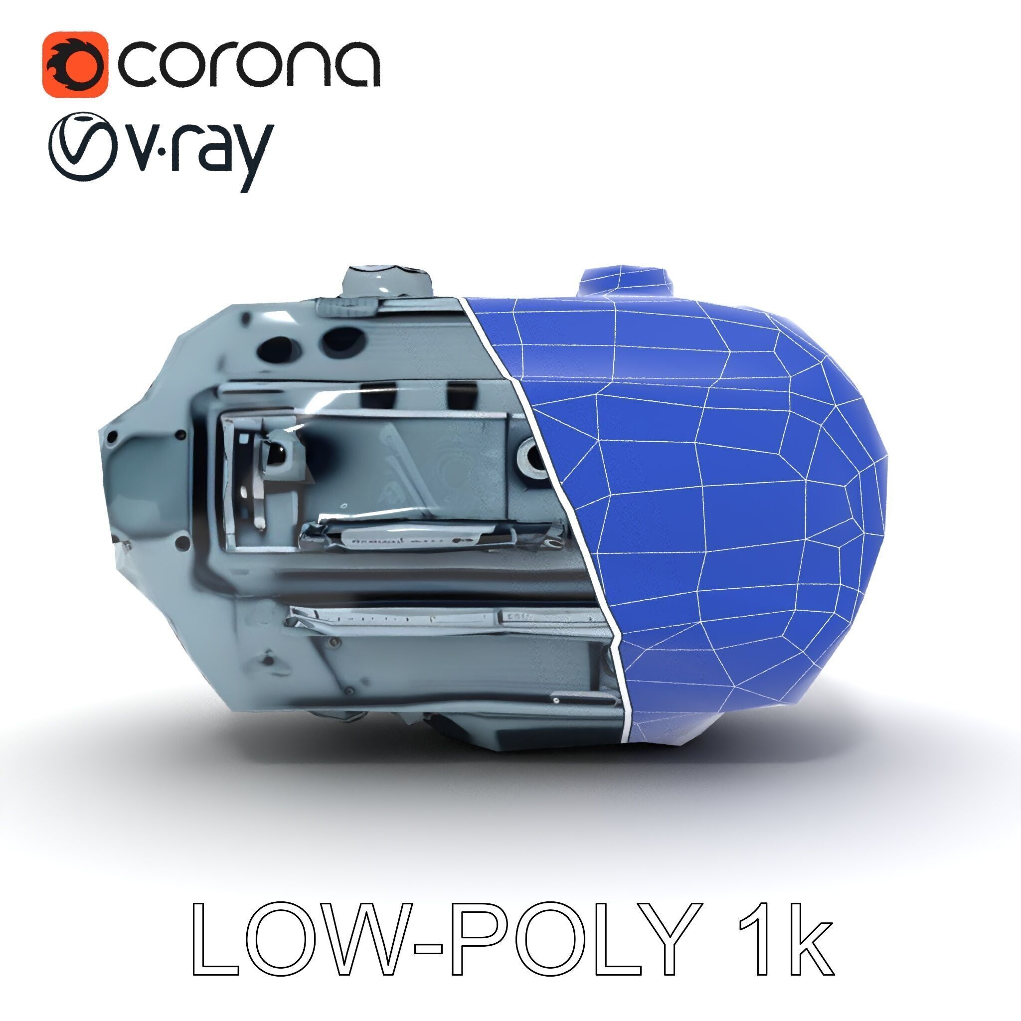 Futuristic Engine Model Pack Low-poly 3D model_11