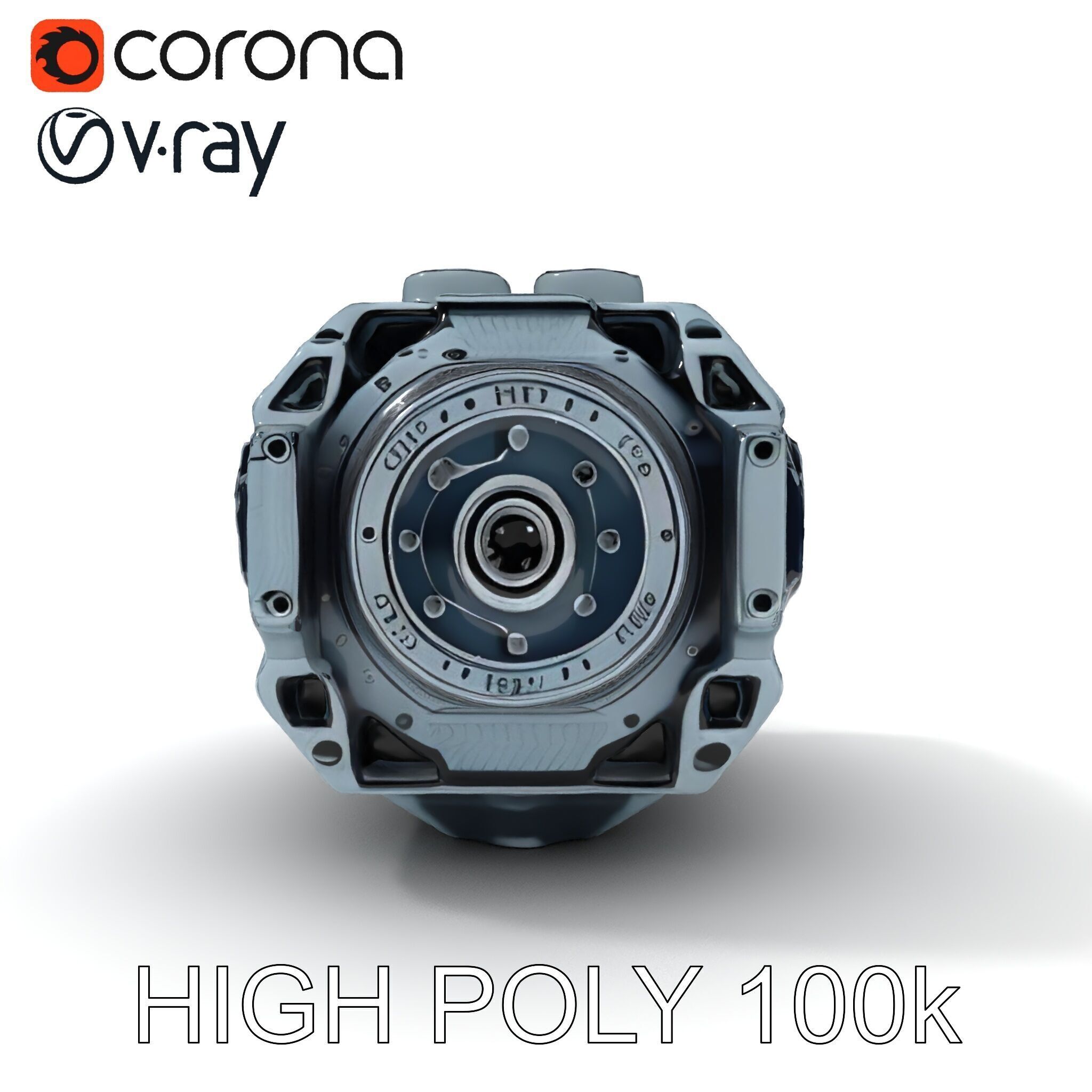 Futuristic Engine Model Pack Low-poly 3D model_30