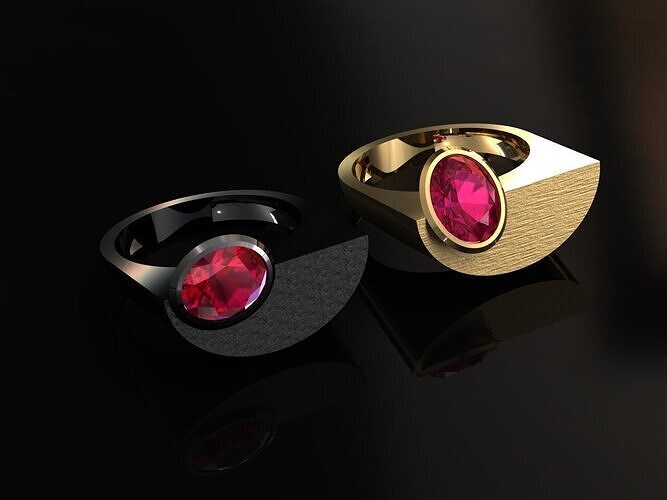 Exclusive Contemporary Ring Set  Artistically Designed 3D print model