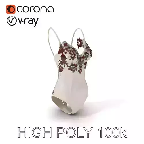 Elegant Floral Bodysuit D Model Pack