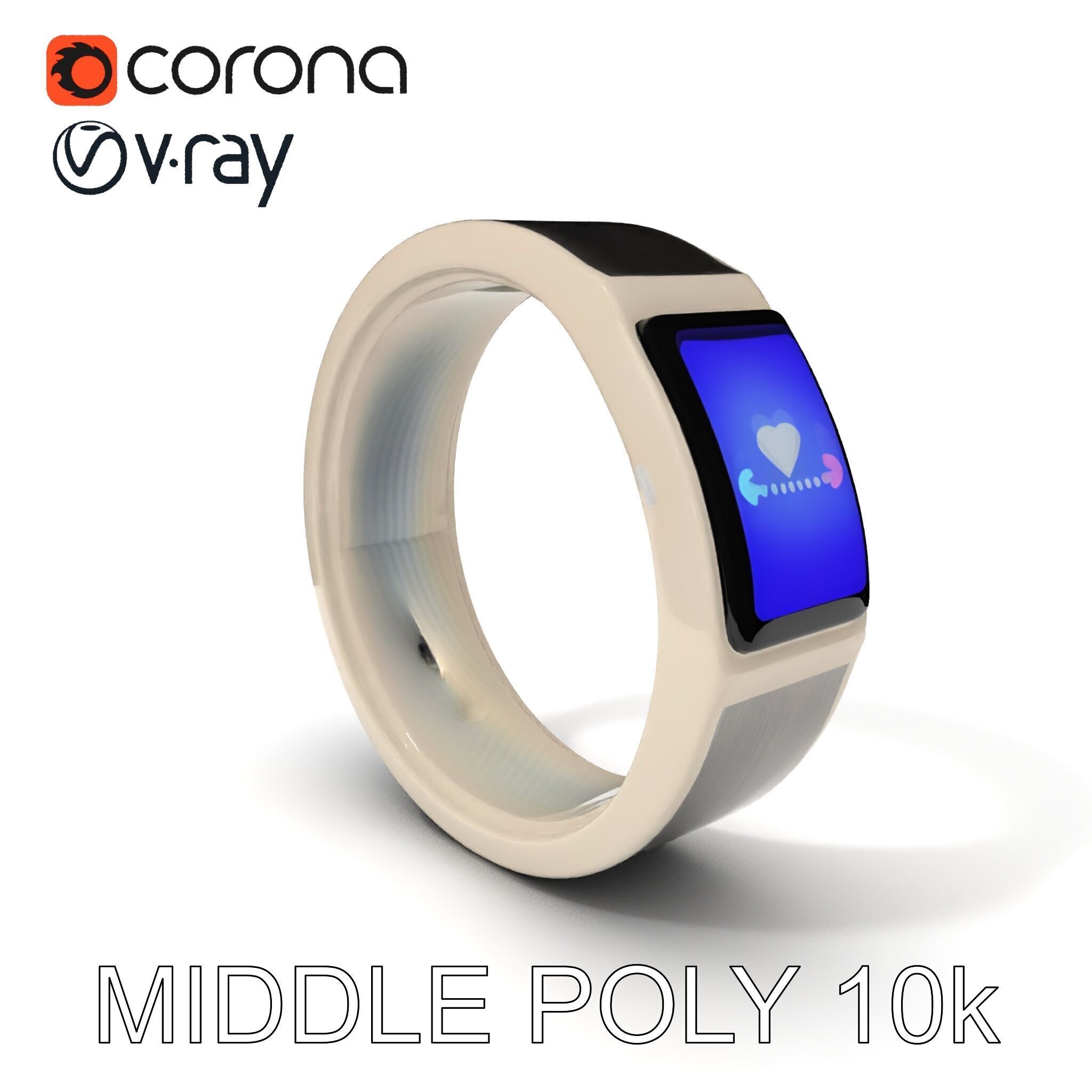 Smart Ring Wearable Technology Model Pack Low-poly 3D model_19