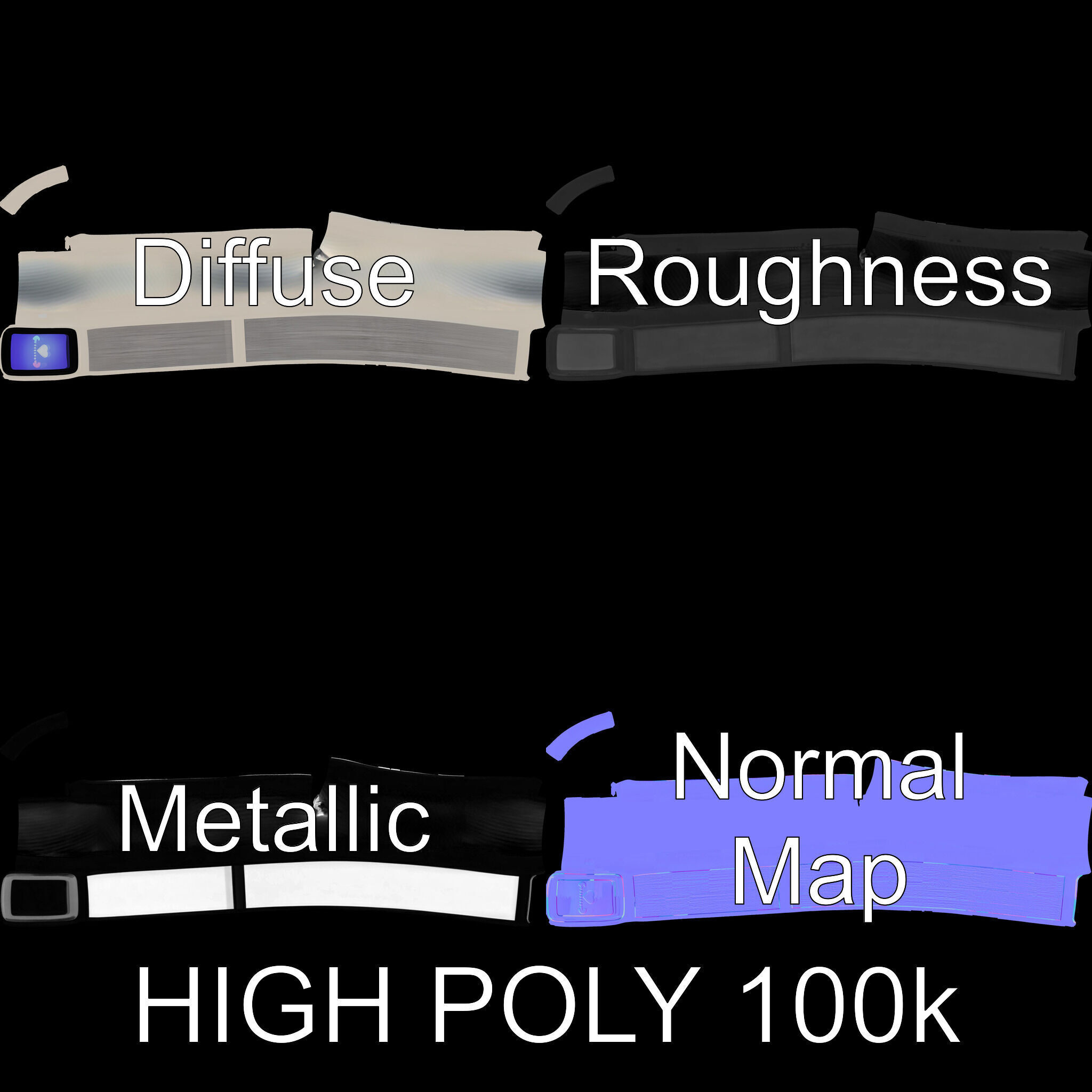 Smart Ring Wearable Technology Model Pack Low-poly 3D model_2