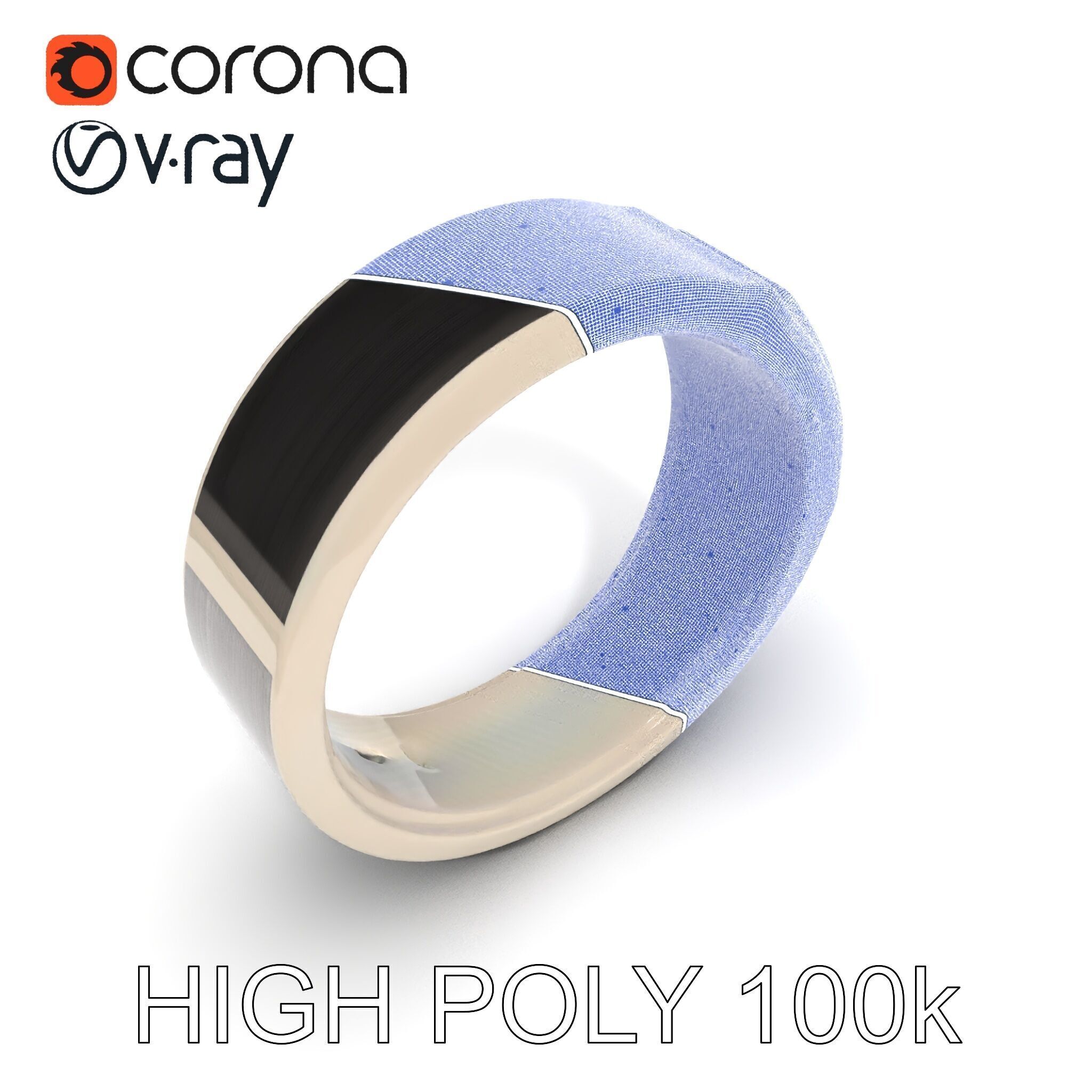 Smart Ring Wearable Technology Model Pack Low-poly 3D model_35