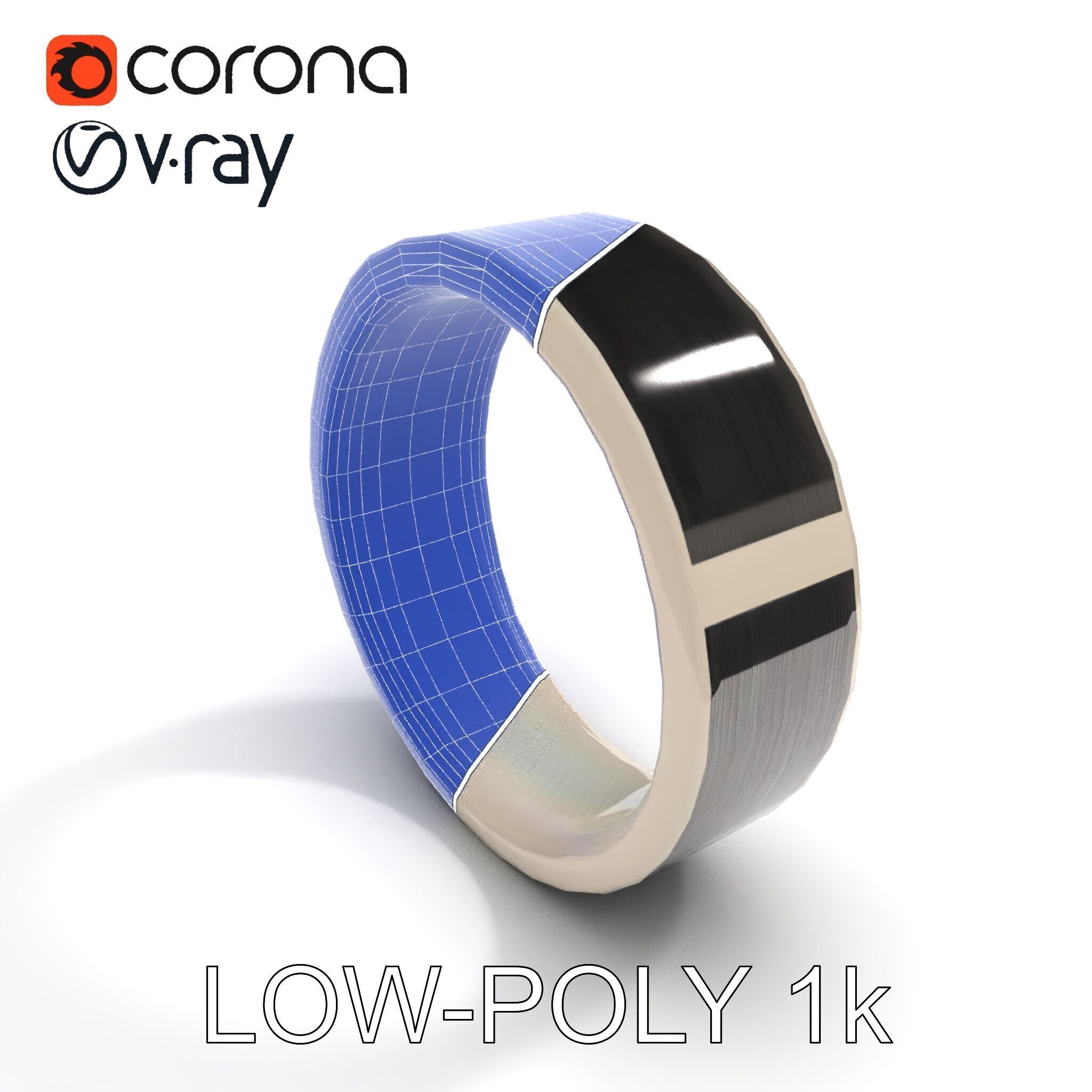 Smart Ring Wearable Technology Model Pack Low-poly 3D model_10