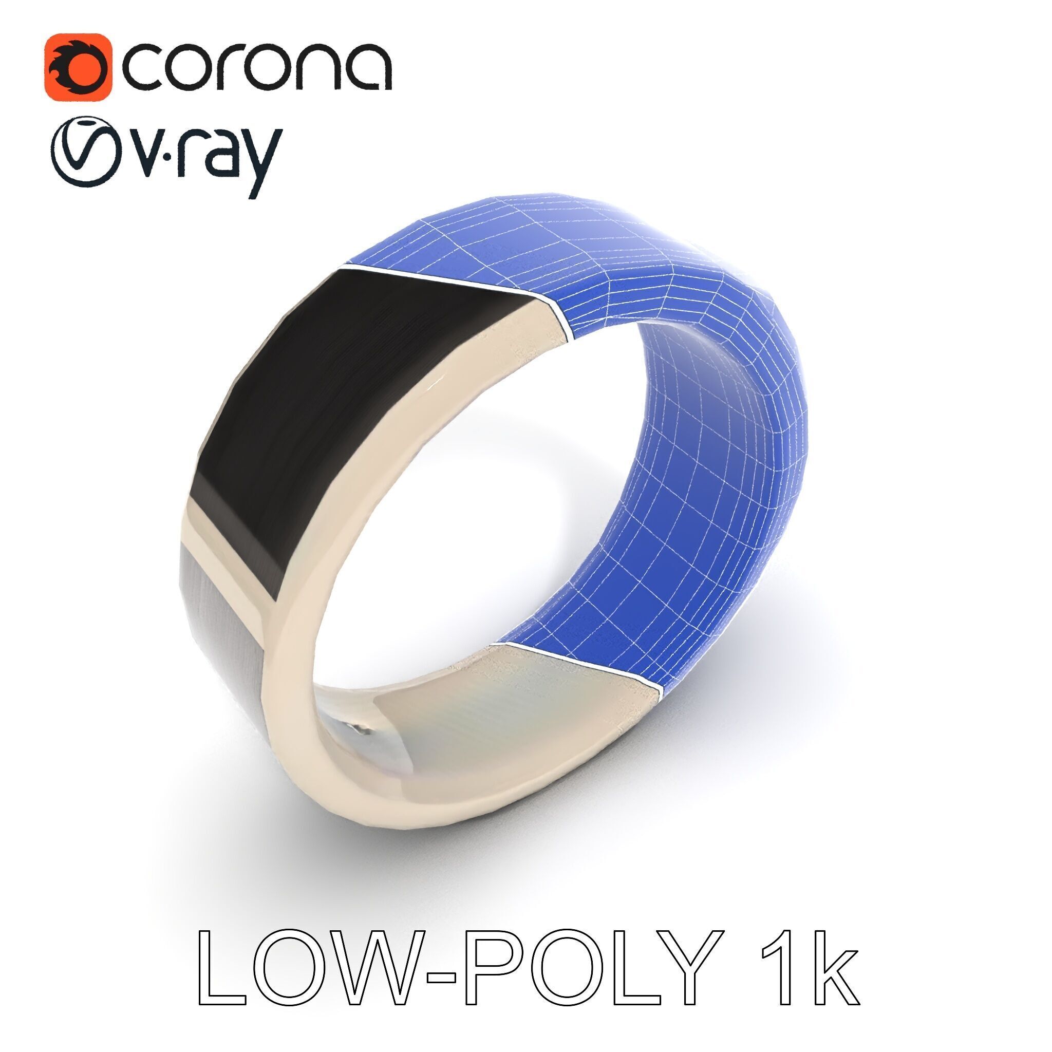 Smart Ring Wearable Technology Model Pack Low-poly 3D model_13