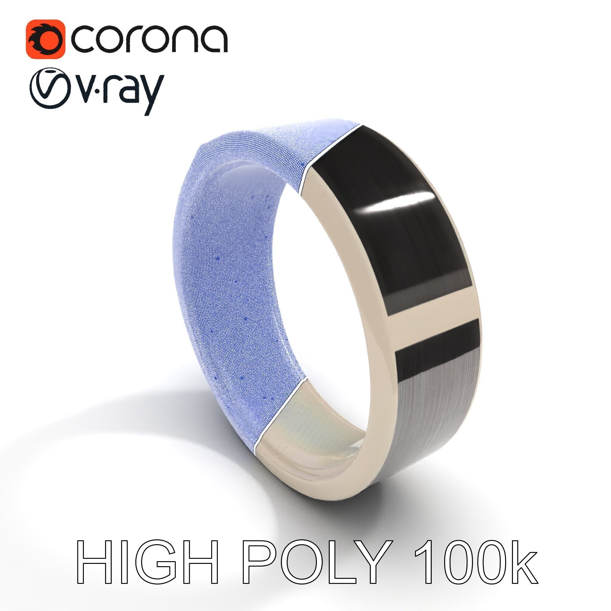 Smart Ring Wearable Technology Model Pack Low-poly 3D model_25