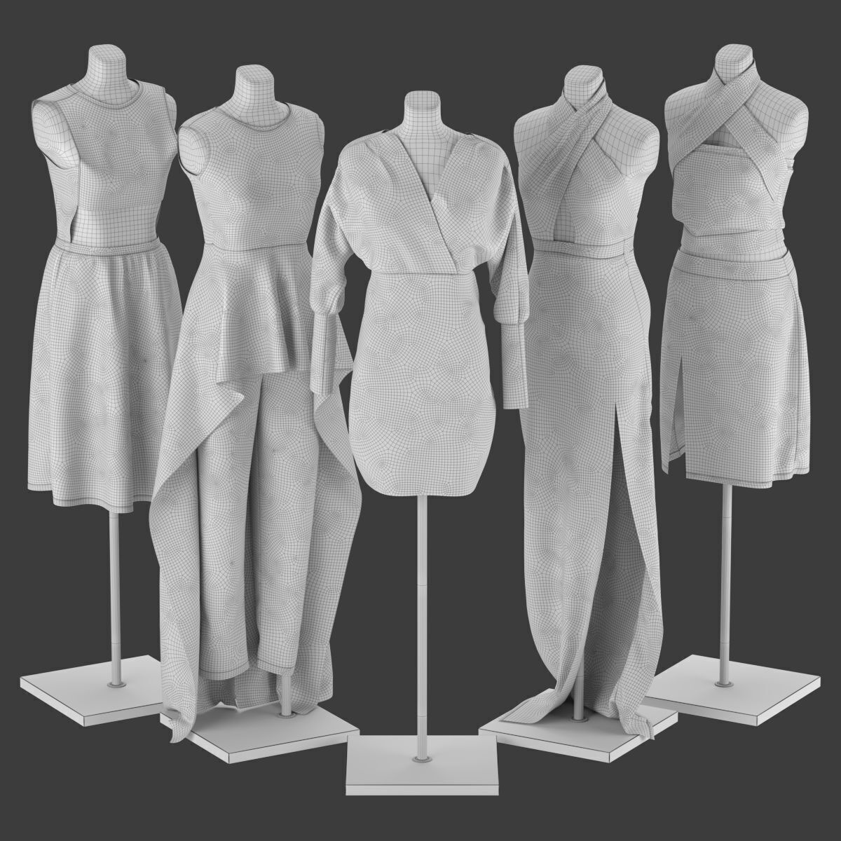 Mannequin Set Vol 001 Low-poly 3D model_4