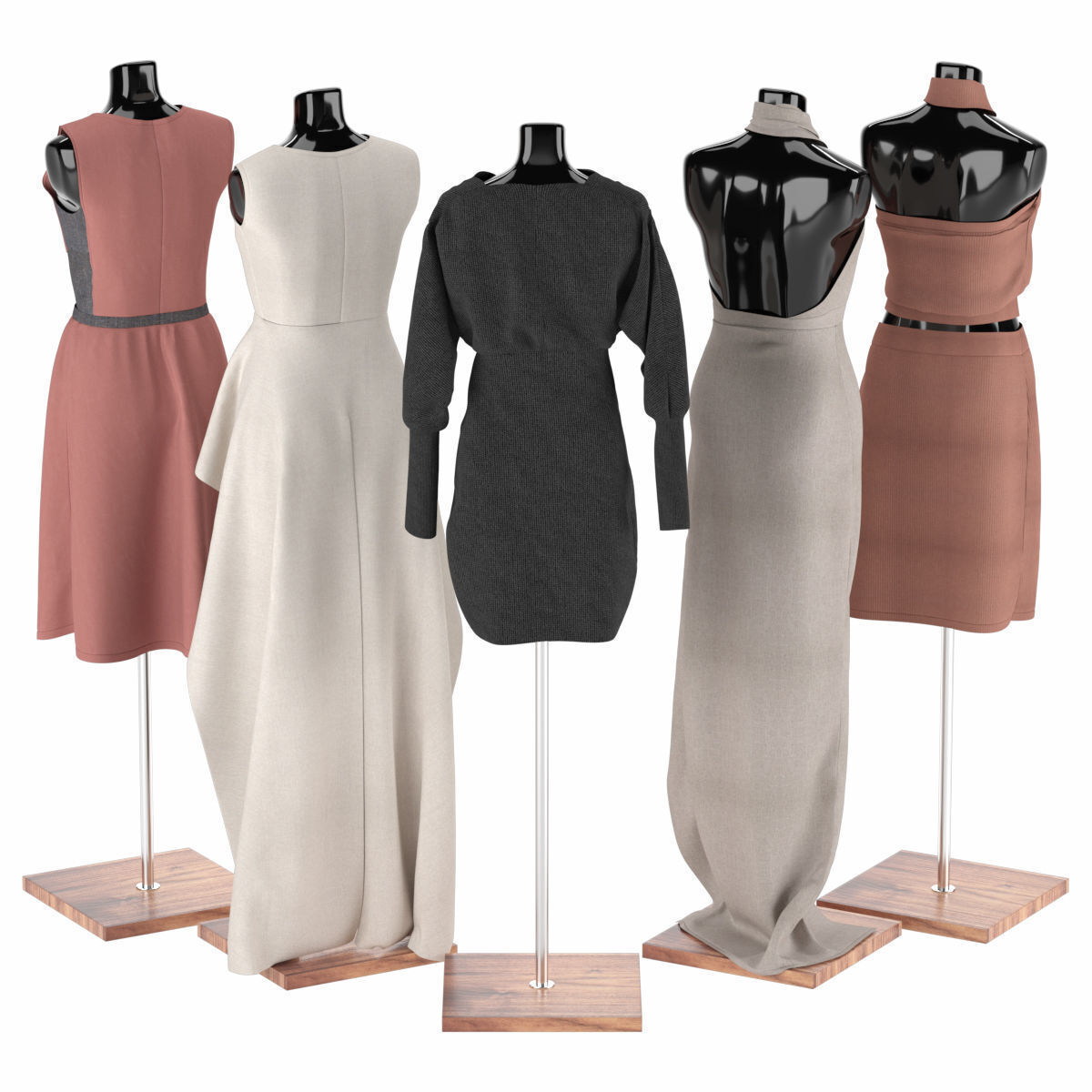 Mannequin Set Vol 001 Low-poly 3D model_3