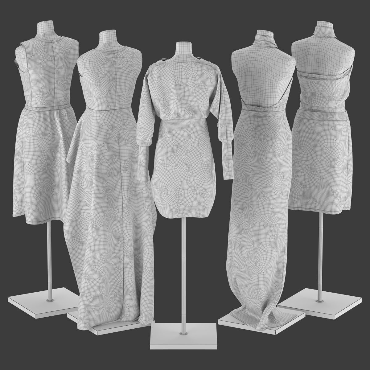 Mannequin Set Vol 001 Low-poly 3D model_5