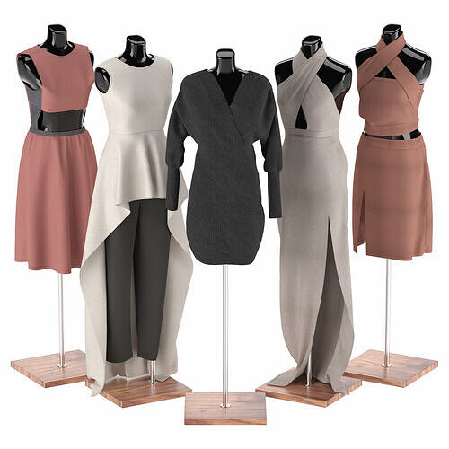 Mannequin Set Vol 001 Low-poly 3D model