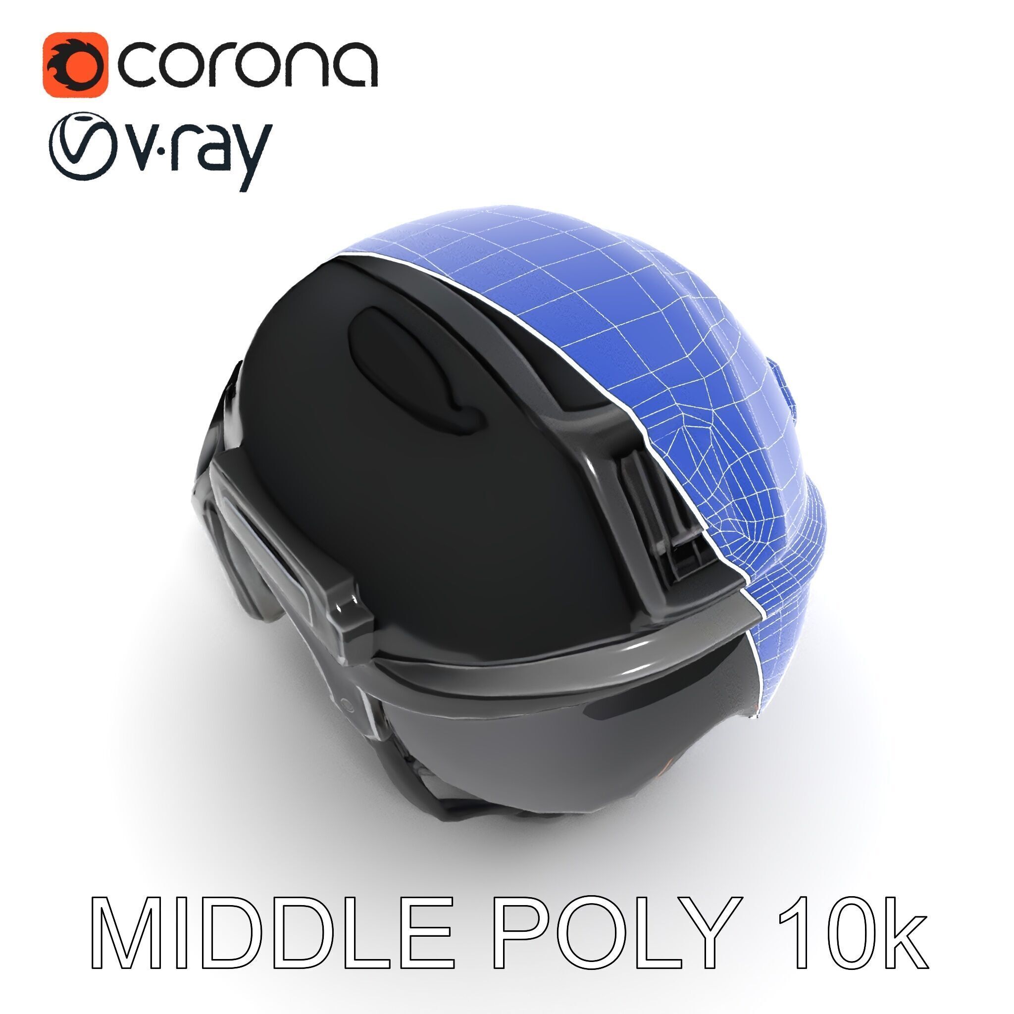 Tactical Helmet with Visor Model Pack Low-poly 3D model_28