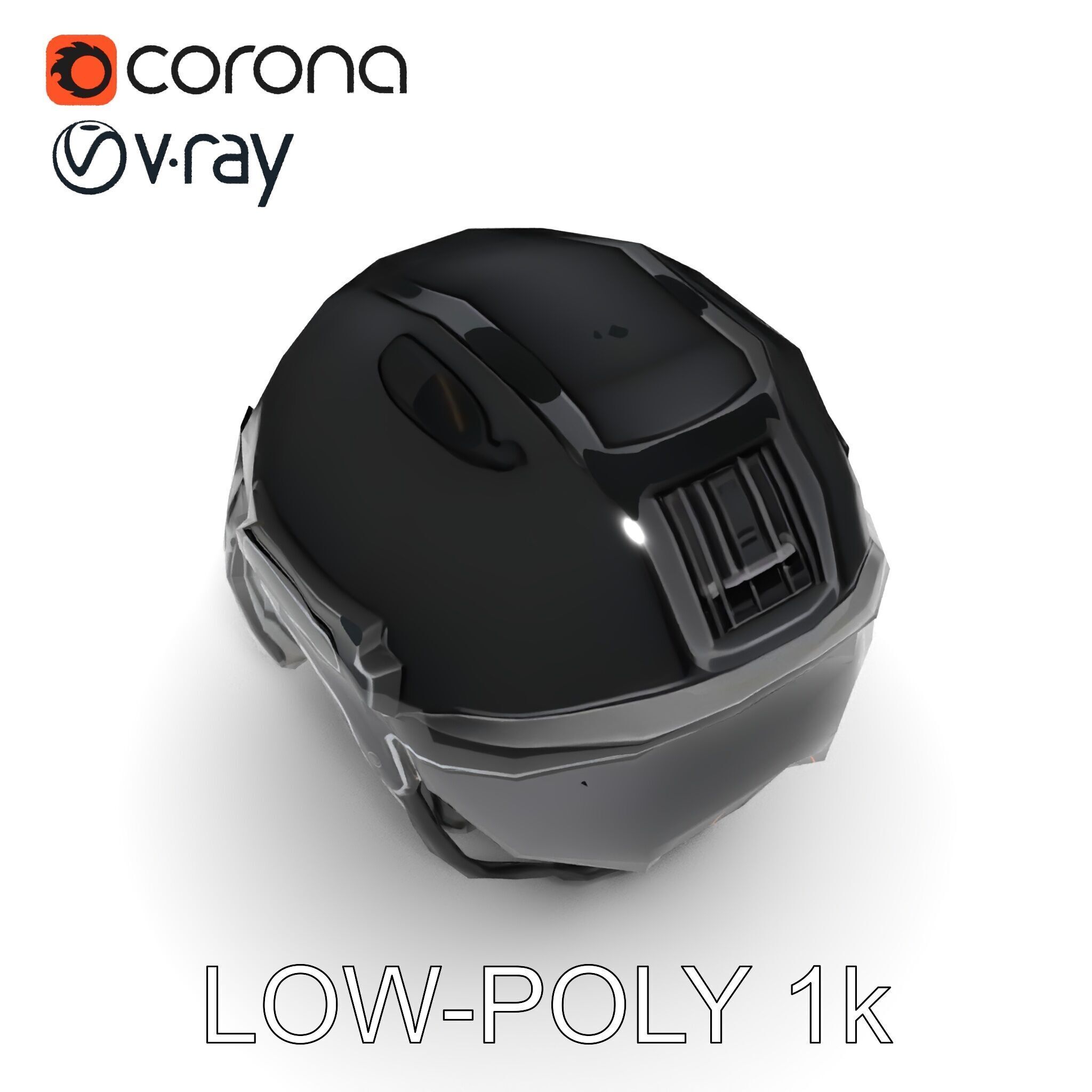 Tactical Helmet with Visor Model Pack Low-poly 3D model_15