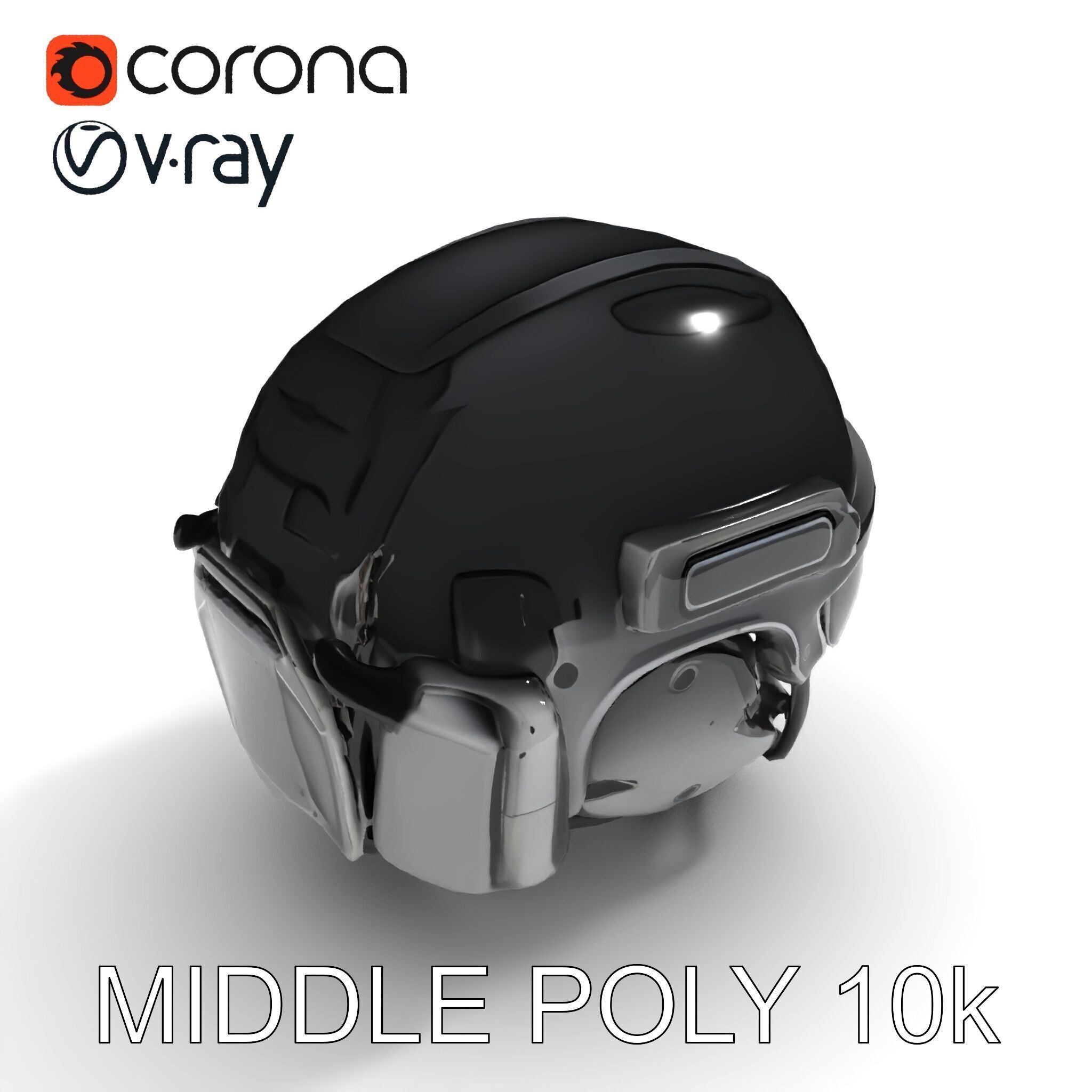 Tactical Helmet with Visor Model Pack Low-poly 3D model_14
