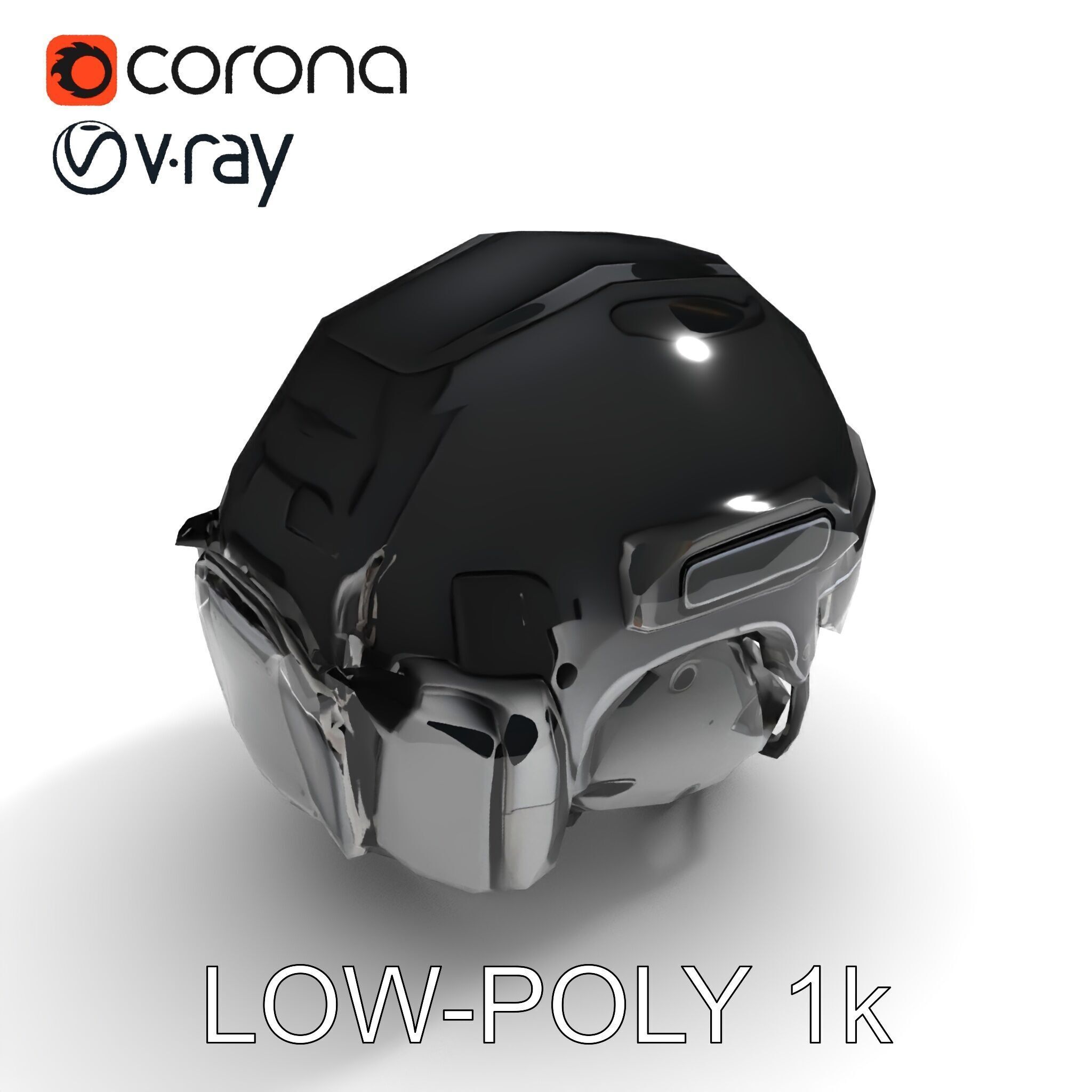 Tactical Helmet with Visor Model Pack Low-poly 3D model_31