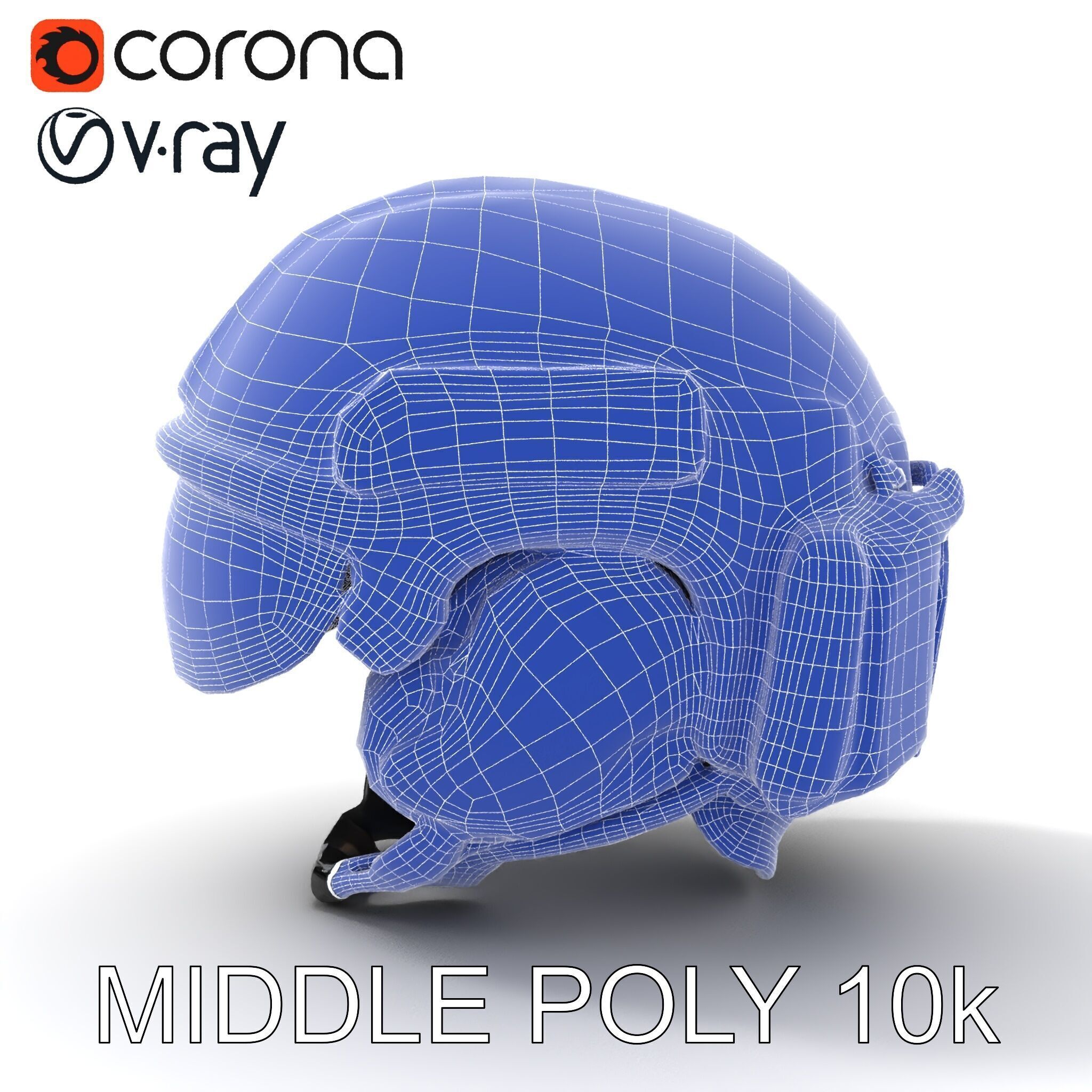 Tactical Helmet with Visor Model Pack Low-poly 3D model_11