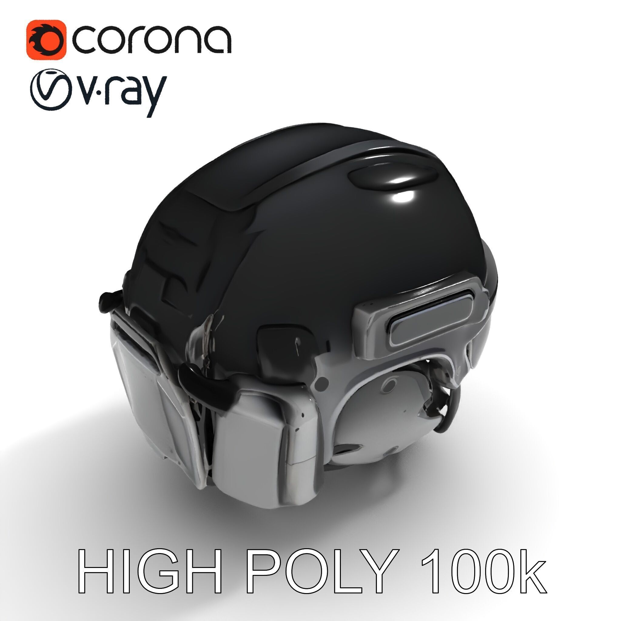 Tactical Helmet with Visor Model Pack Low-poly 3D model_27