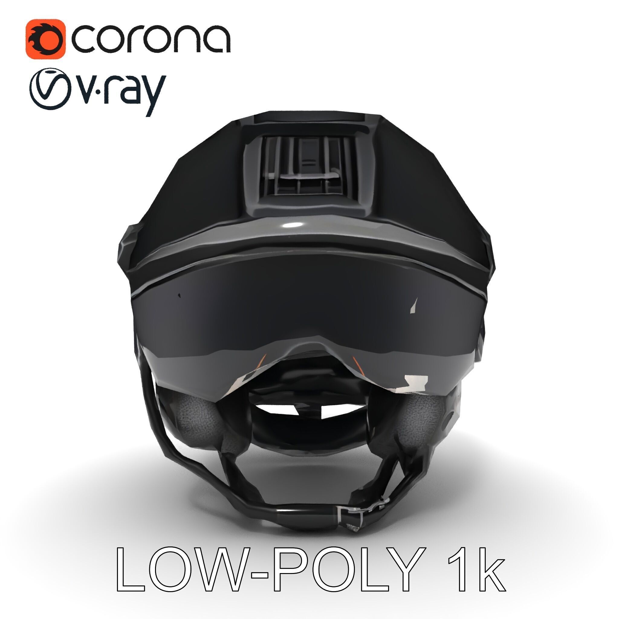 Tactical Helmet with Visor Model Pack Low-poly 3D model_34