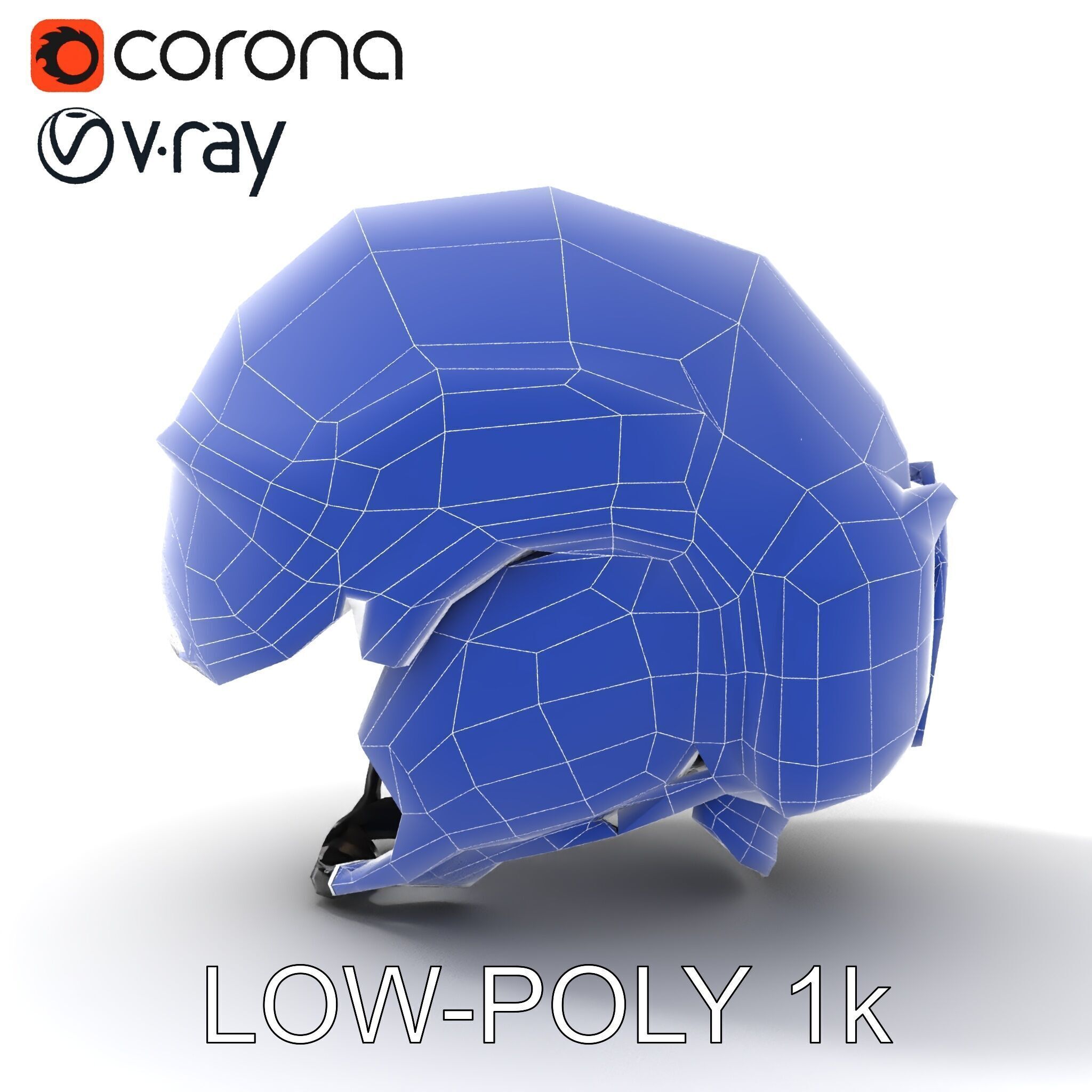 Tactical Helmet with Visor Model Pack Low-poly 3D model_29