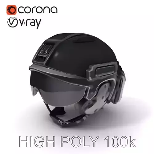 Tactical Helmet with Visor Model Pack