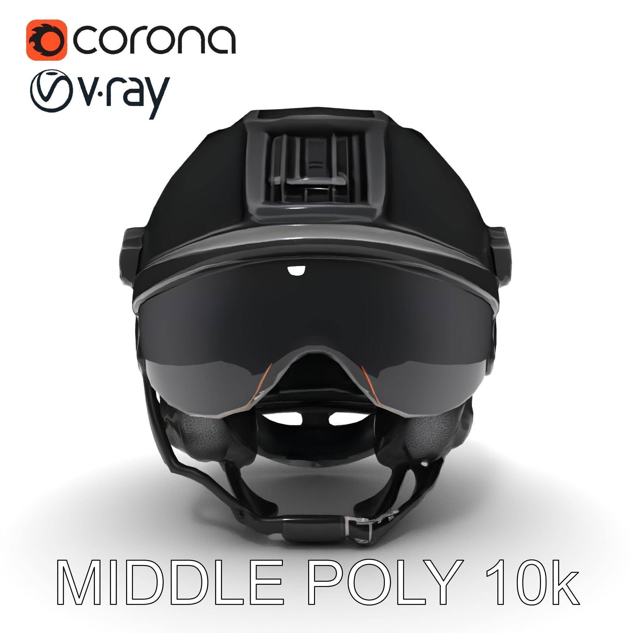 Tactical Helmet with Visor Model Pack Low-poly 3D model_20